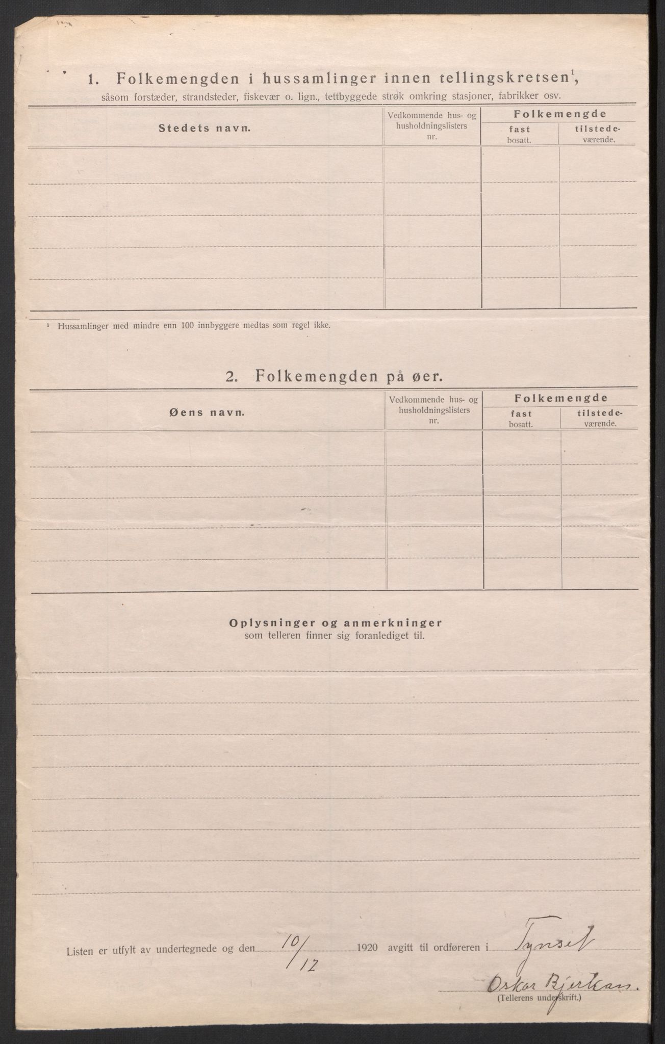 SAH, Folketelling 1920 for 0437 Tynset herred, 1920, s. 61