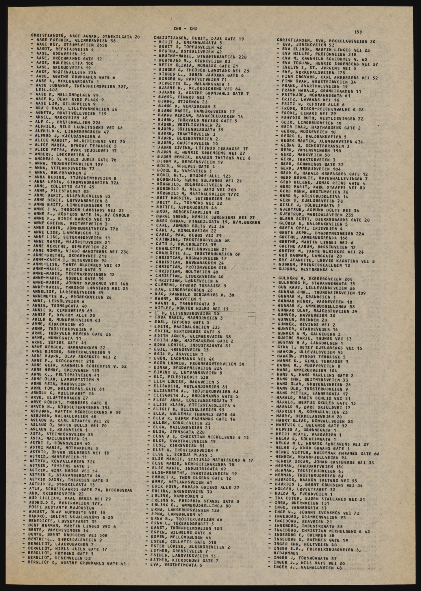 Kristiania/Oslo adressebok, PUBL/-, 1984-1985, s. 159