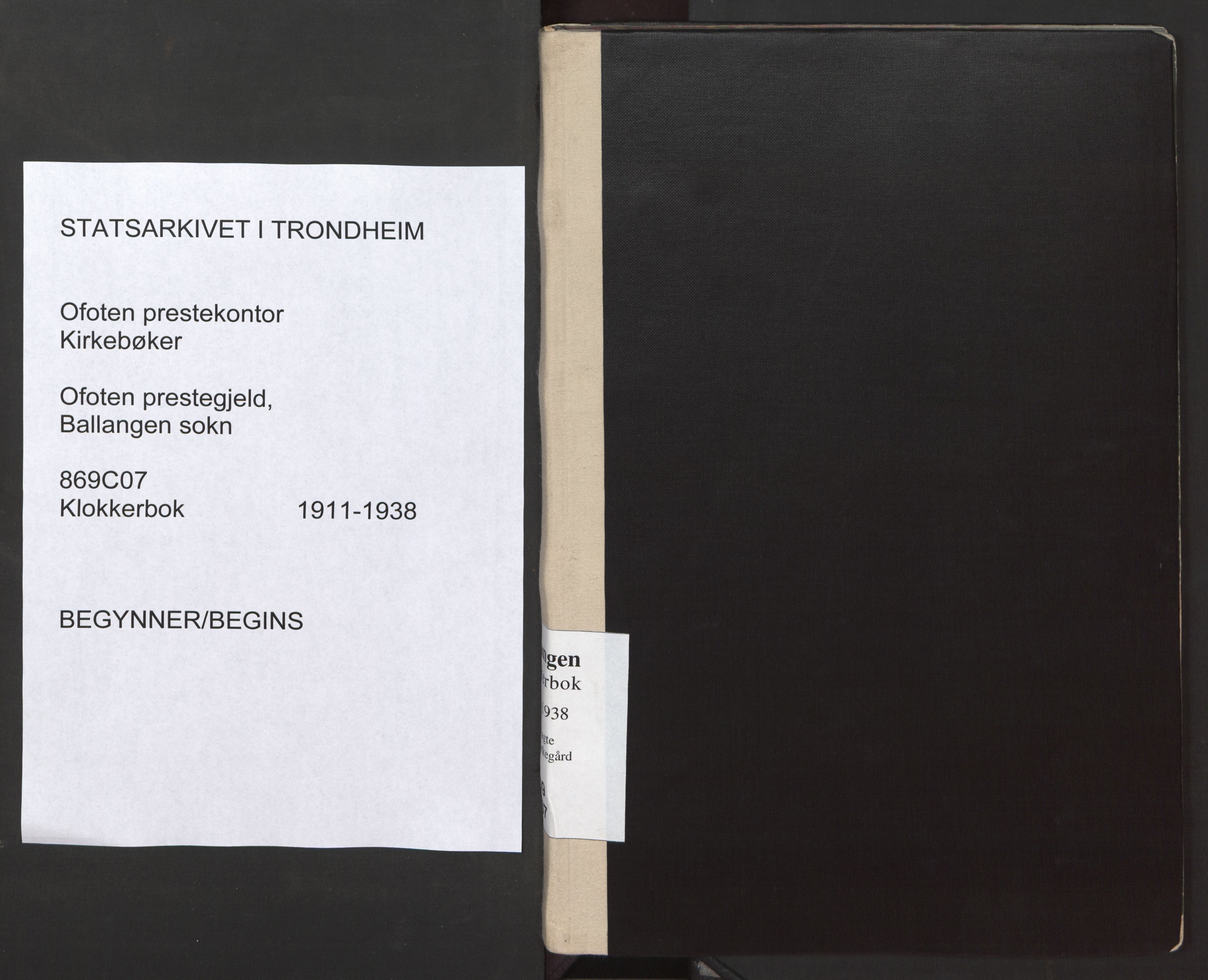 Ministerialprotokoller, klokkerbøker og fødselsregistre - Nordland, AV/SAT-A-1459/869/L0981: Klokkerbok nr. 869C07, 1911-1938