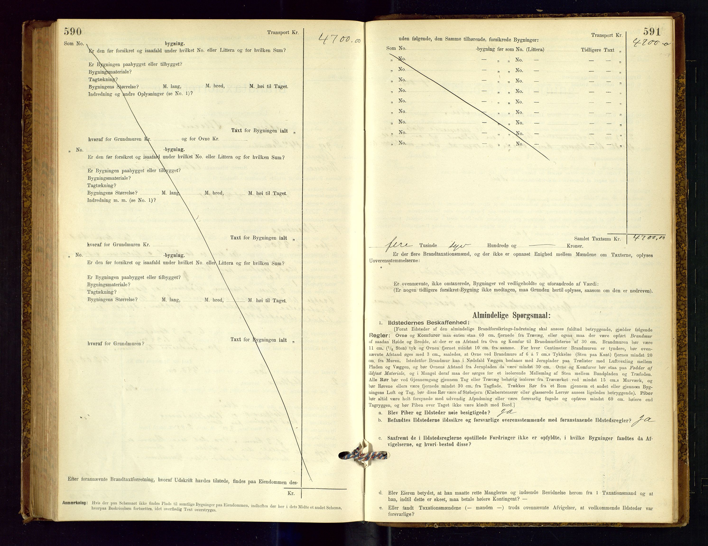 Time lensmannskontor, SAST/A-100420/Gob/L0001: Branntakstprotokoll, 1896-1914, s. 590-591