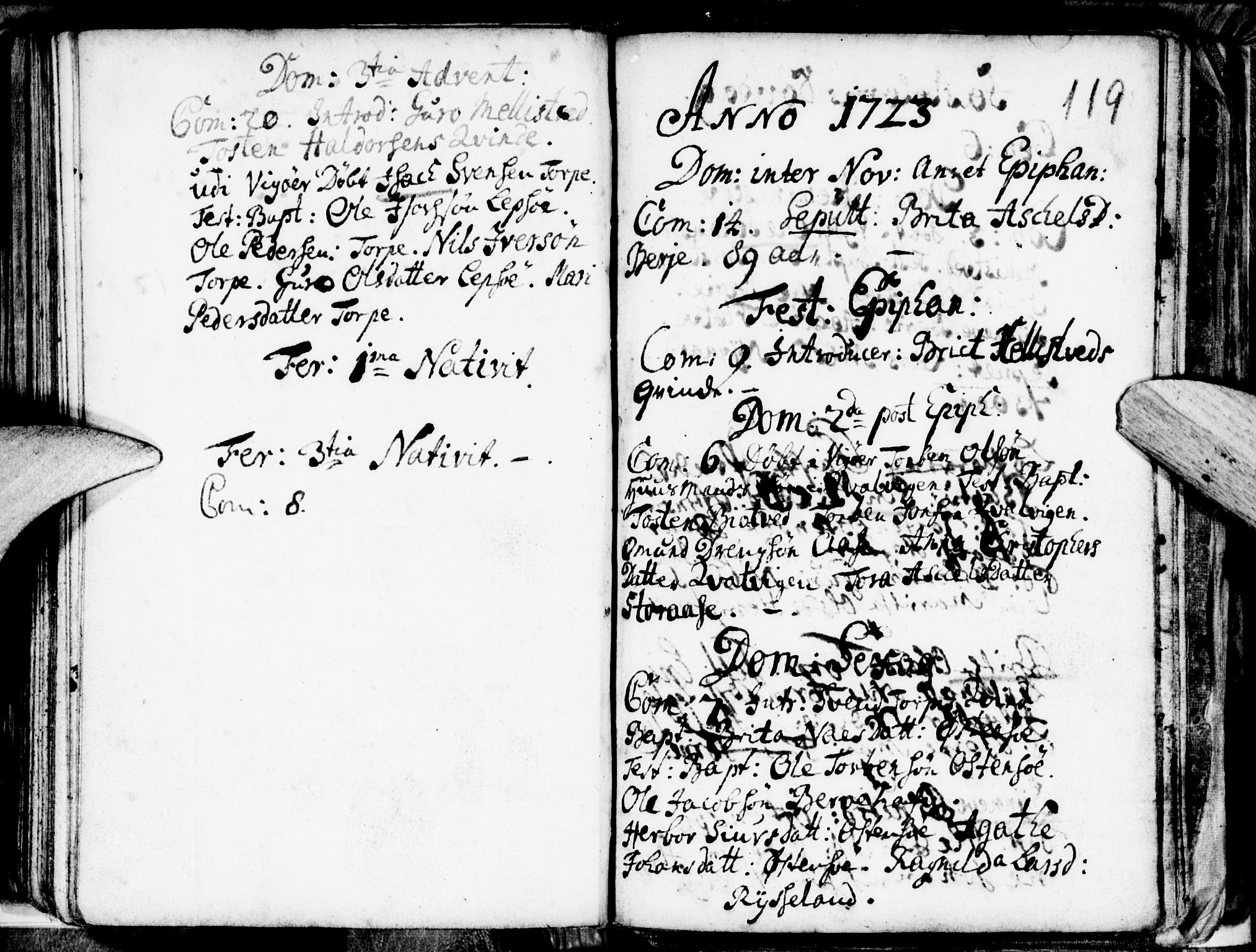 Kvam sokneprestembete, SAB/A-76201/H/Haa: Ministerialbok nr. A 1, 1690-1741, s. 119