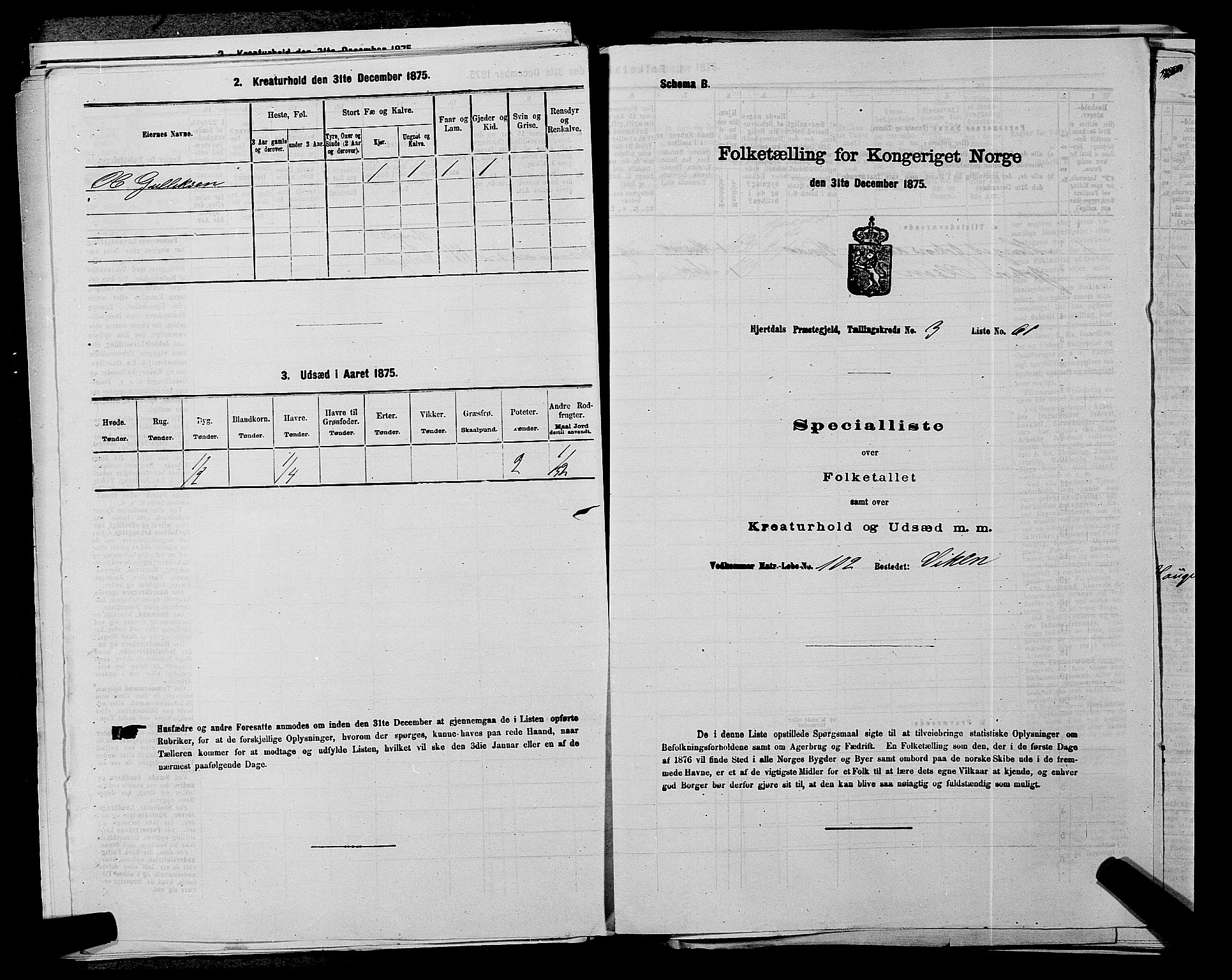 SAKO, Folketelling 1875 for 0827P Hjartdal prestegjeld, 1875, s. 456