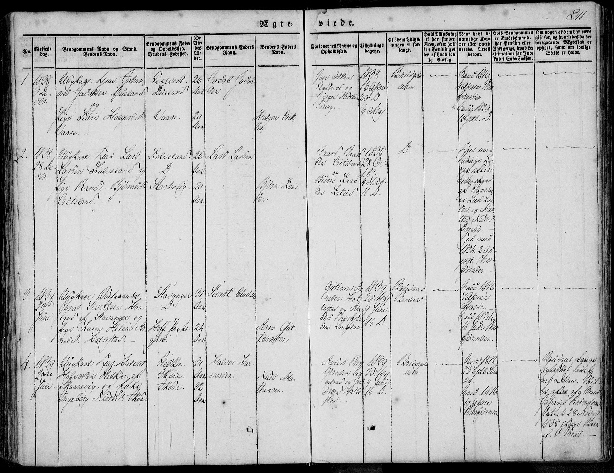 Skjold sokneprestkontor, AV/SAST-A-101847/H/Ha/Haa/L0006: Ministerialbok nr. A 6.1, 1835-1858, s. 311