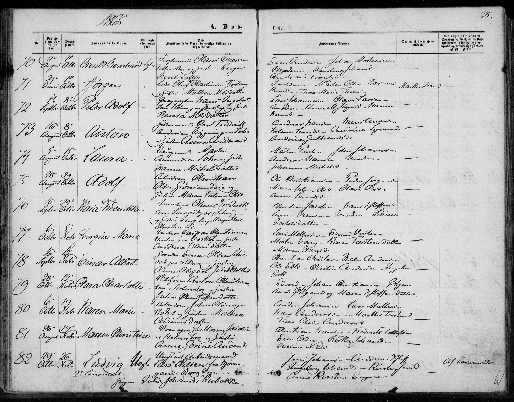 Hurum kirkebøker, AV/SAKO-A-229/F/Fa/L0012: Ministerialbok nr. 12, 1861-1875, s. 35