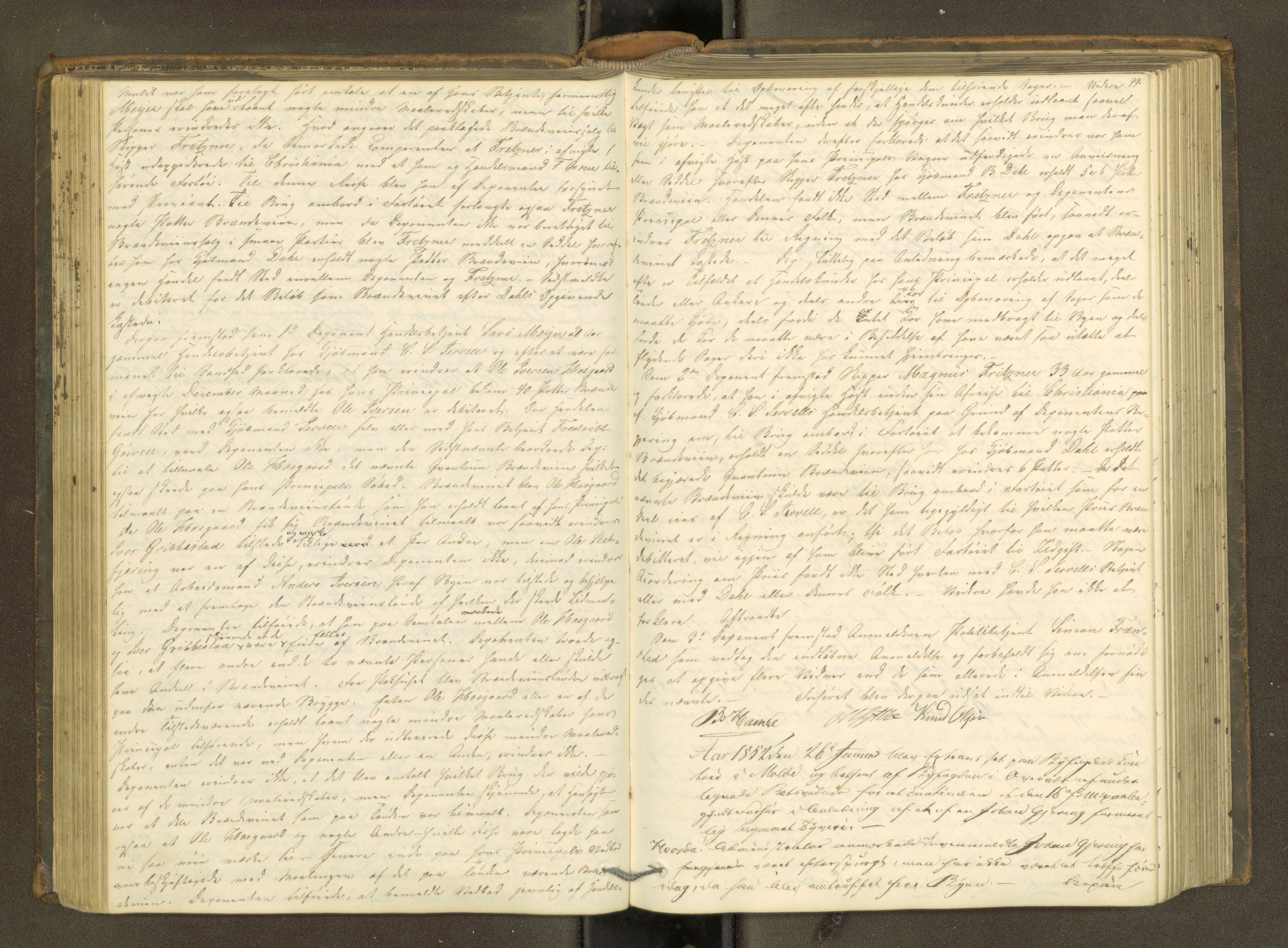 Molde byfogd, AV/SAT-A-0025/1/1A/L0007: Justisprotokoll, 1850-1854, s. 98b-99a