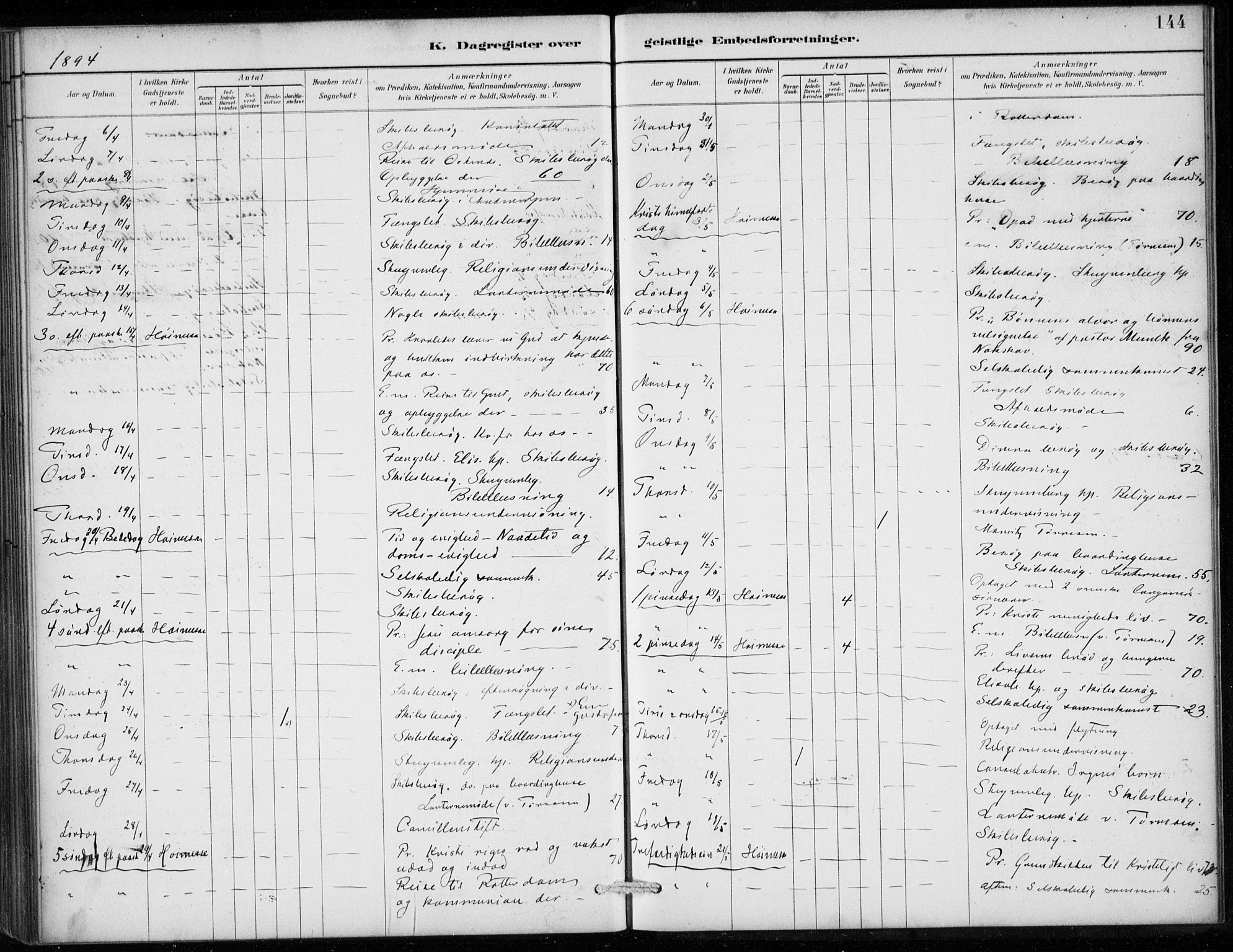 Den norske sjømannsmisjon i utlandet/Antwerpen, AV/SAB-SAB/PA-0105/H/Ha/L0002: Ministerialbok nr. A 2, 1887-1913, s. 144