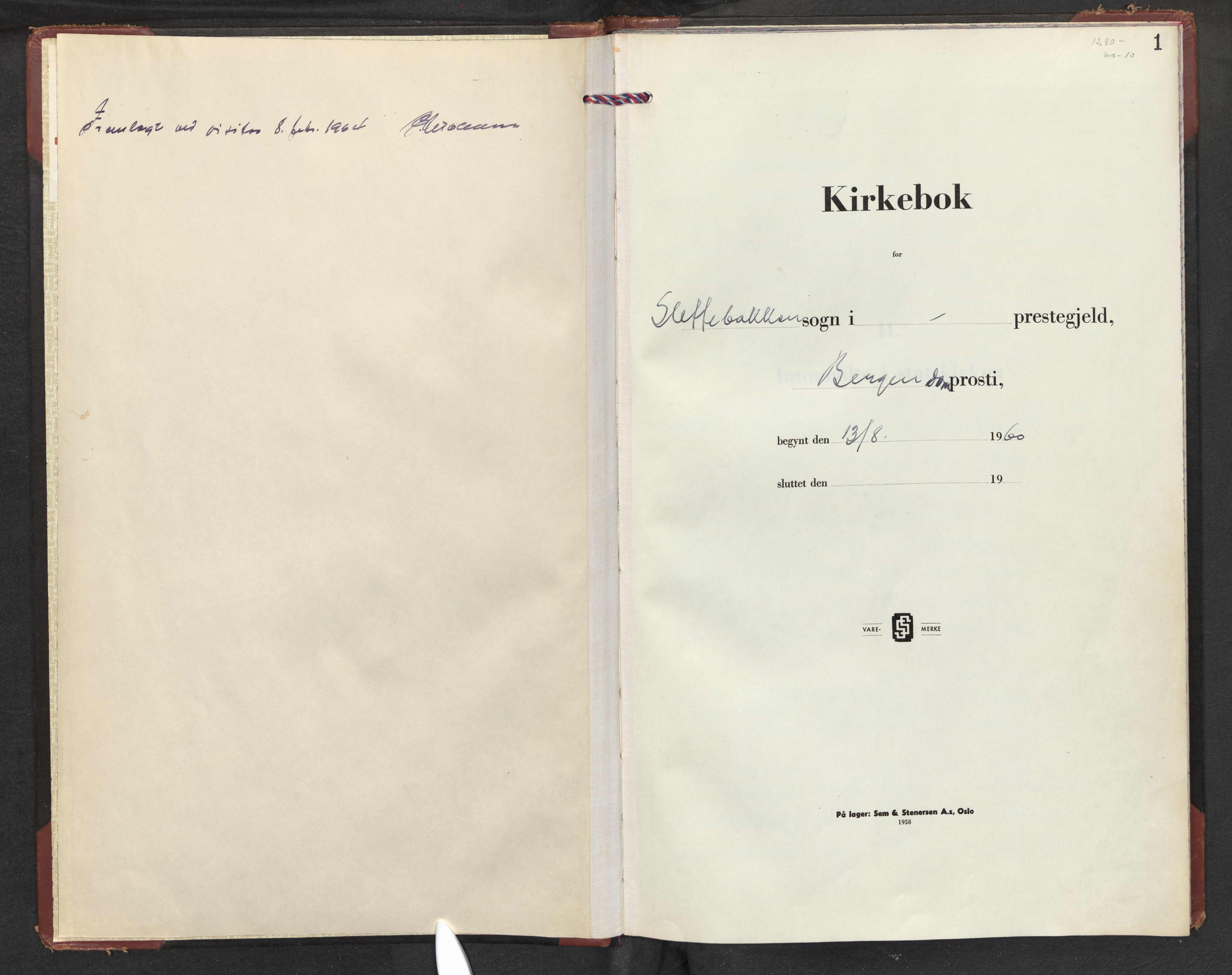Slettebakken Sokneprestembete, SAB/A-77901/H/Haa: Ministerialbok nr. E 1, 1960-2005, s. 0b-1a