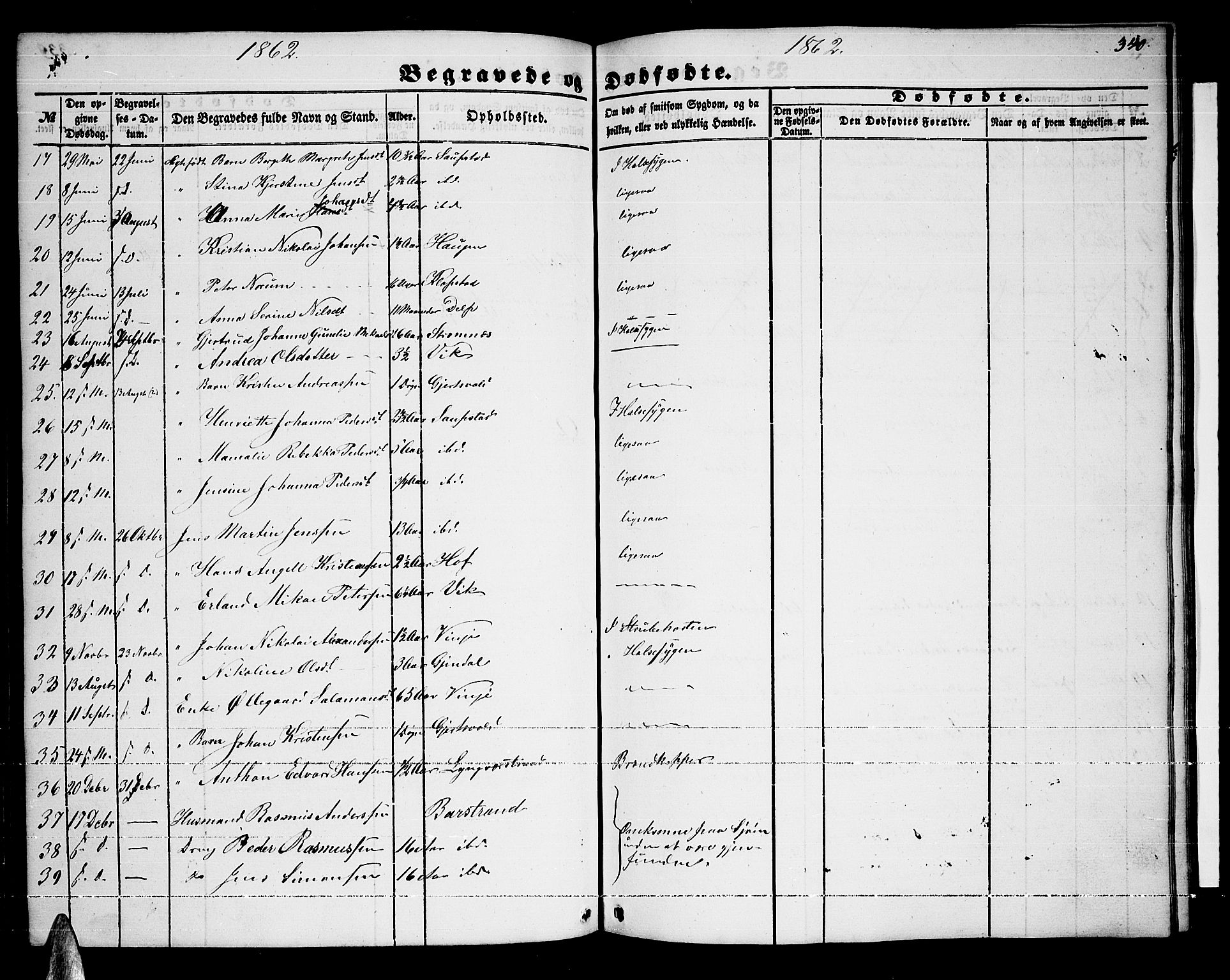 Ministerialprotokoller, klokkerbøker og fødselsregistre - Nordland, SAT/A-1459/876/L1102: Klokkerbok nr. 876C01, 1852-1886, s. 340
