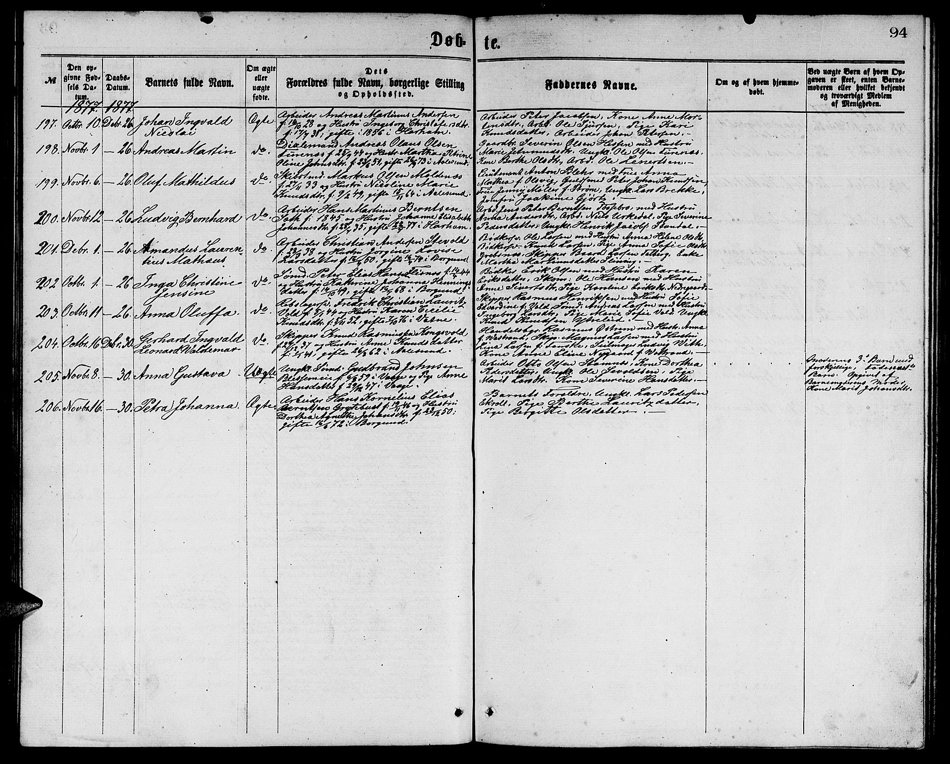 Ministerialprotokoller, klokkerbøker og fødselsregistre - Møre og Romsdal, AV/SAT-A-1454/529/L0465: Klokkerbok nr. 529C02, 1868-1877, s. 94