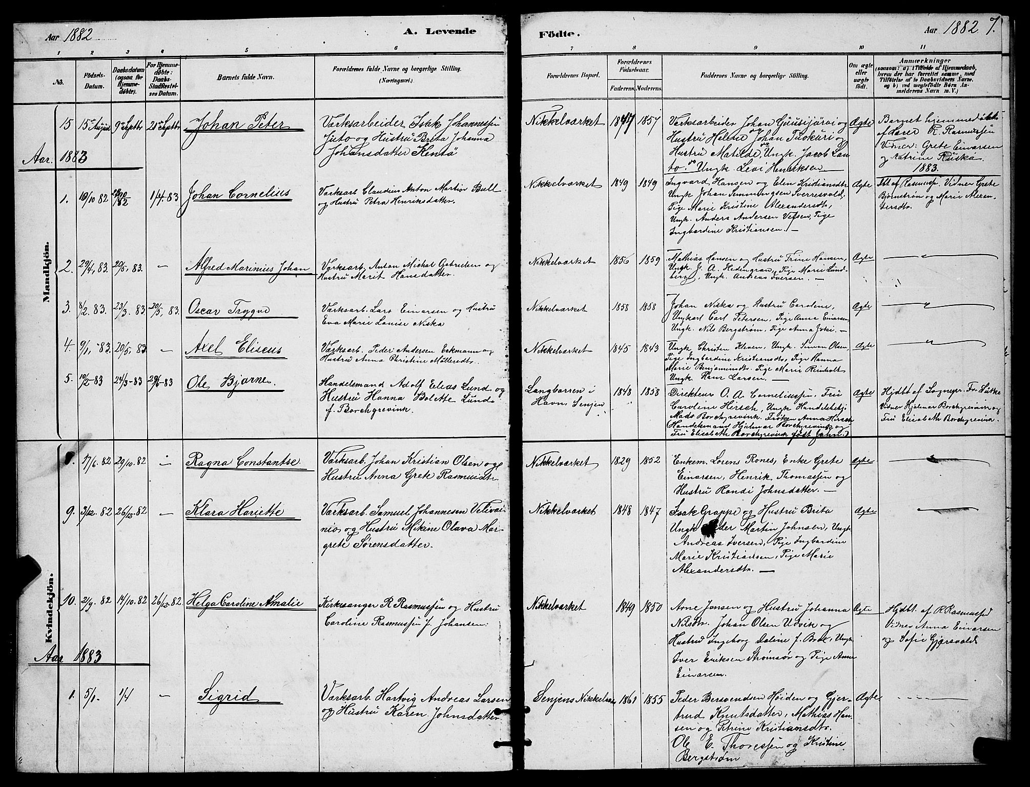 Berg sokneprestkontor, AV/SATØ-S-1318/G/Ga/Gab/L0017klokker: Klokkerbok nr. 17, 1881-1887, s. 7