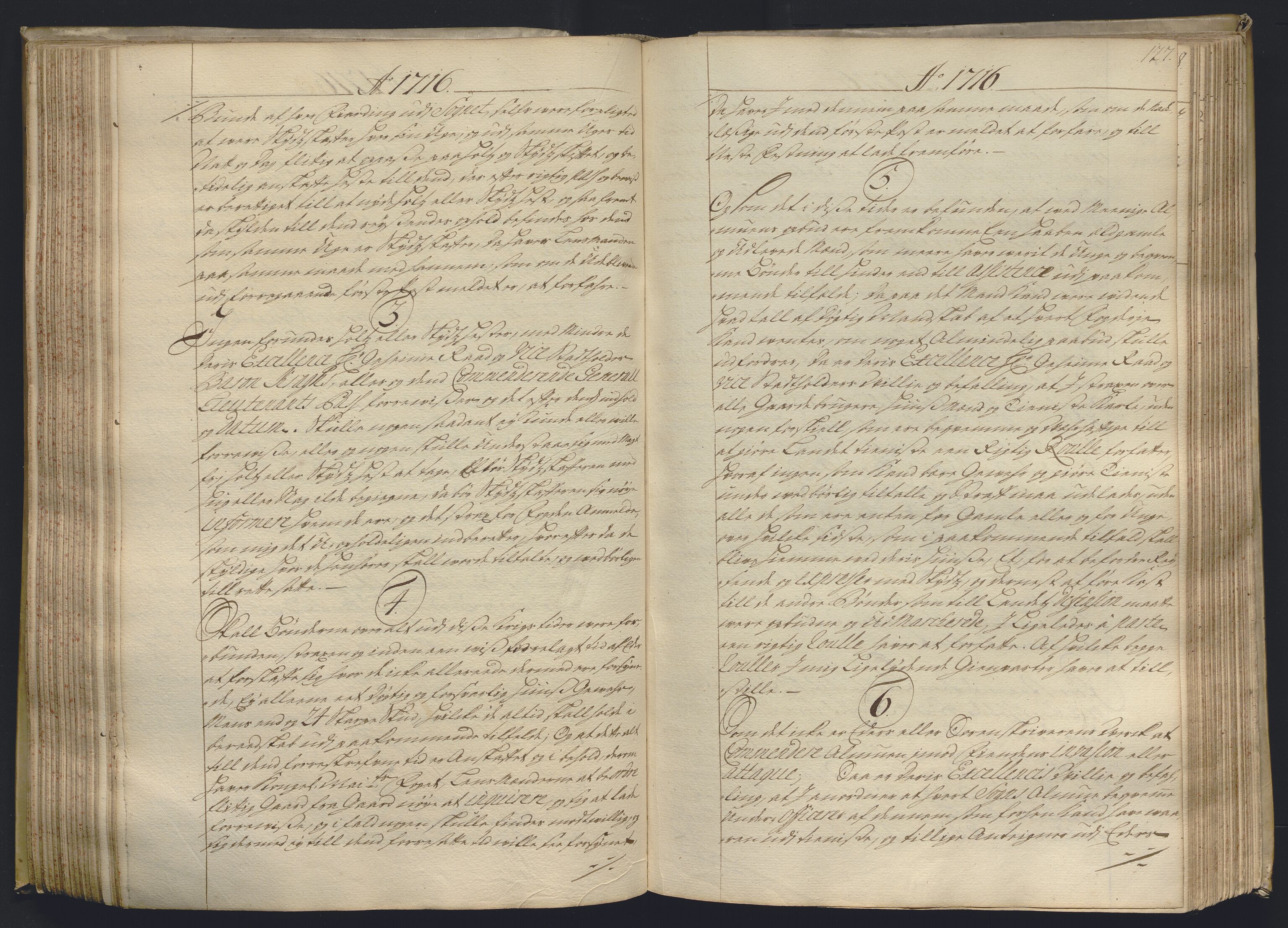 Kristiania stiftamt, AV/SAO-A-10386/B/Ba/L0004: Kopibok, 1715-1717, s. 126b-127a