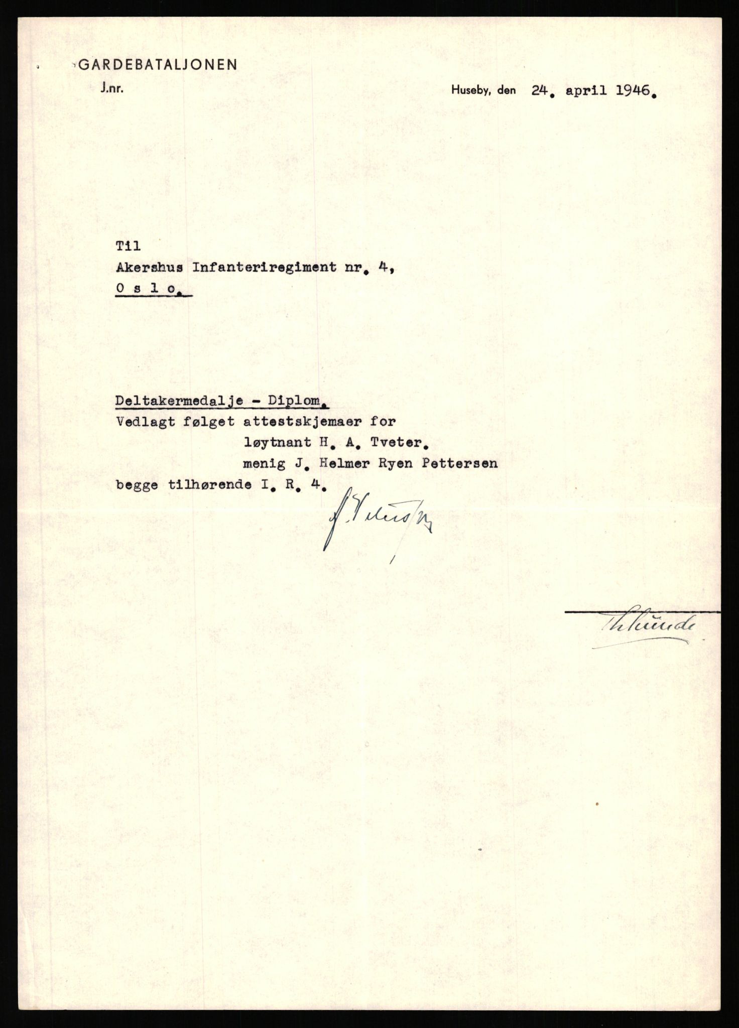 Forsvaret, Jegerkorpset - Akershus infantriregiment nr. 4, AV/RA-RAFA-2947/D/Dd/L0056: DELTAKERMEDALJEN 2. VERDENSKRIG BOKS 4 N-Ø, 1945-1950, s. 940