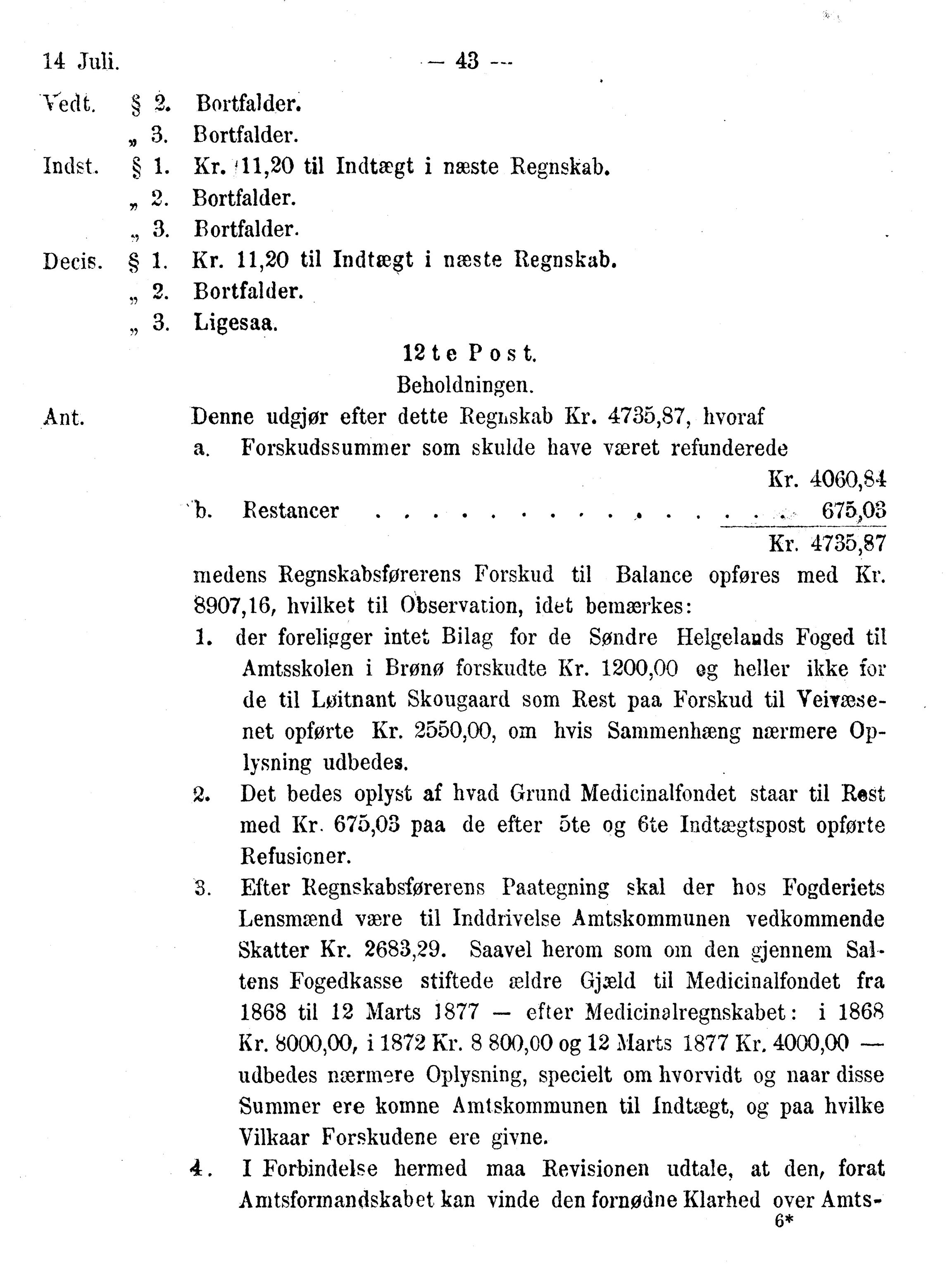 Nordland Fylkeskommune. Fylkestinget, AIN/NFK-17/176/A/Ac/L0010: Fylkestingsforhandlinger 1874-1880, 1874-1880