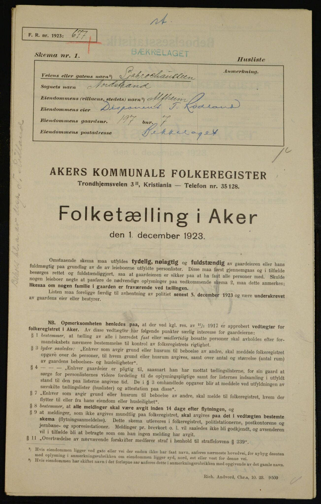 , Kommunal folketelling 1.12.1923 for Aker, 1923, s. 40769