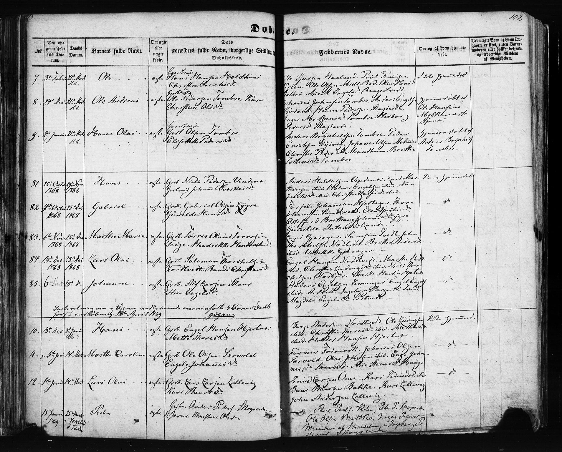 Fusa sokneprestembete, AV/SAB-A-75401/H/Haa: Ministerialbok nr. A 1I, 1855-1879, s. 102