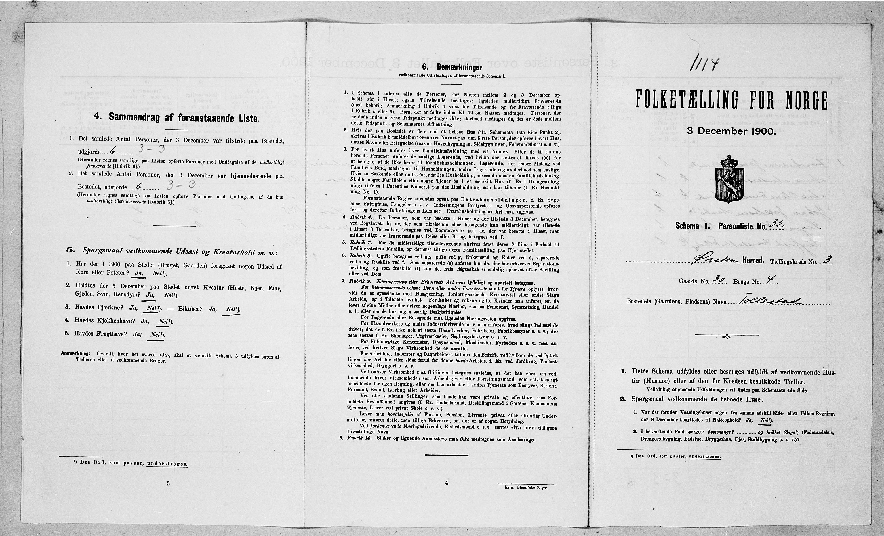 SAT, Folketelling 1900 for 1520 Ørsta herred, 1900, s. 426