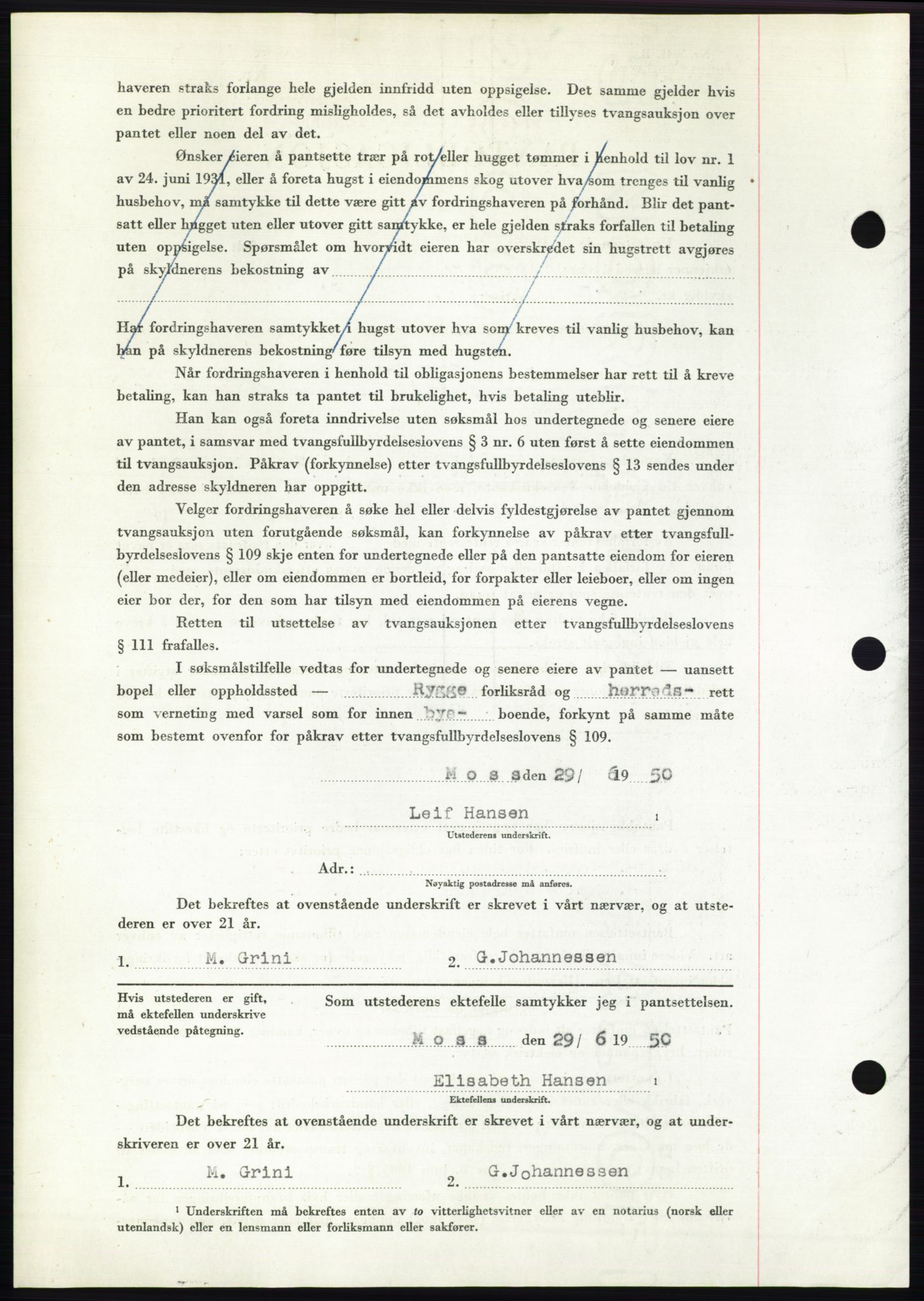 Moss sorenskriveri, AV/SAO-A-10168: Pantebok nr. B24, 1950-1950, Dagboknr: 2003/1950