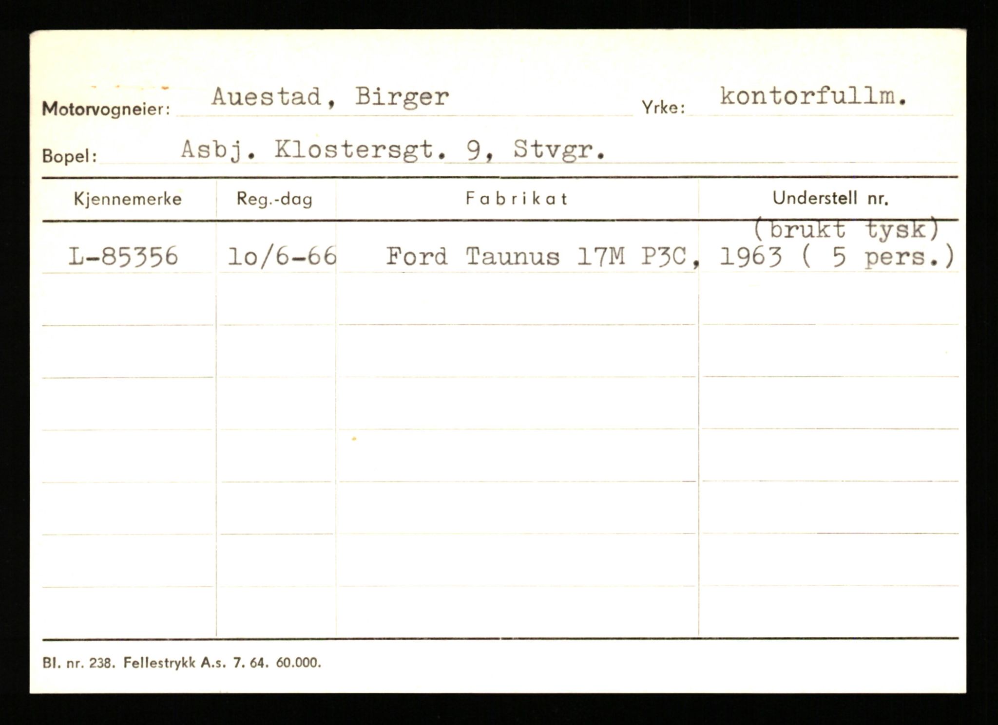 Stavanger trafikkstasjon, SAST/A-101942/0/H/L0002: Askildsen - Berge, 1930-1971, s. 311