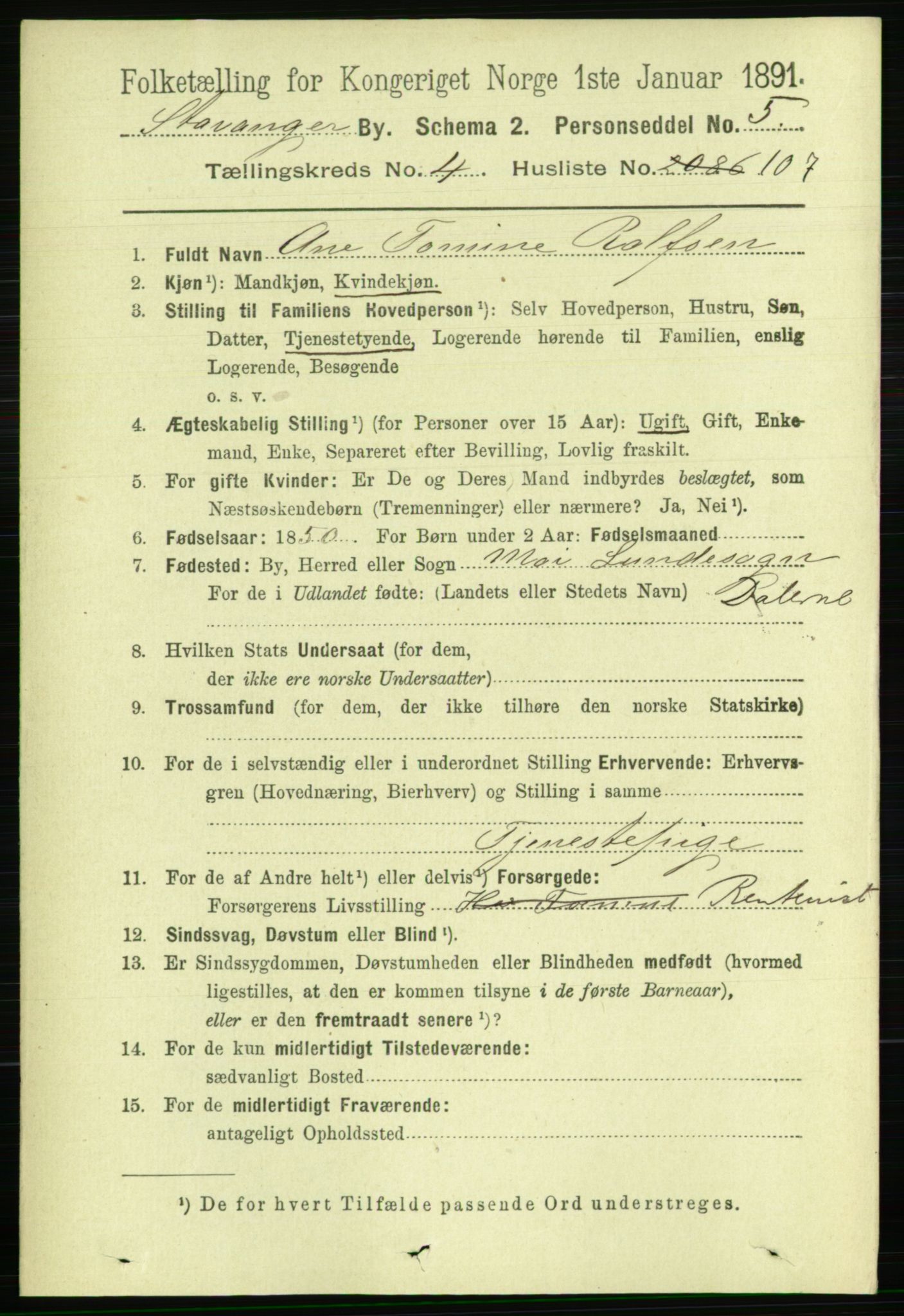 RA, Folketelling 1891 for 1103 Stavanger kjøpstad, 1891, s. 8799