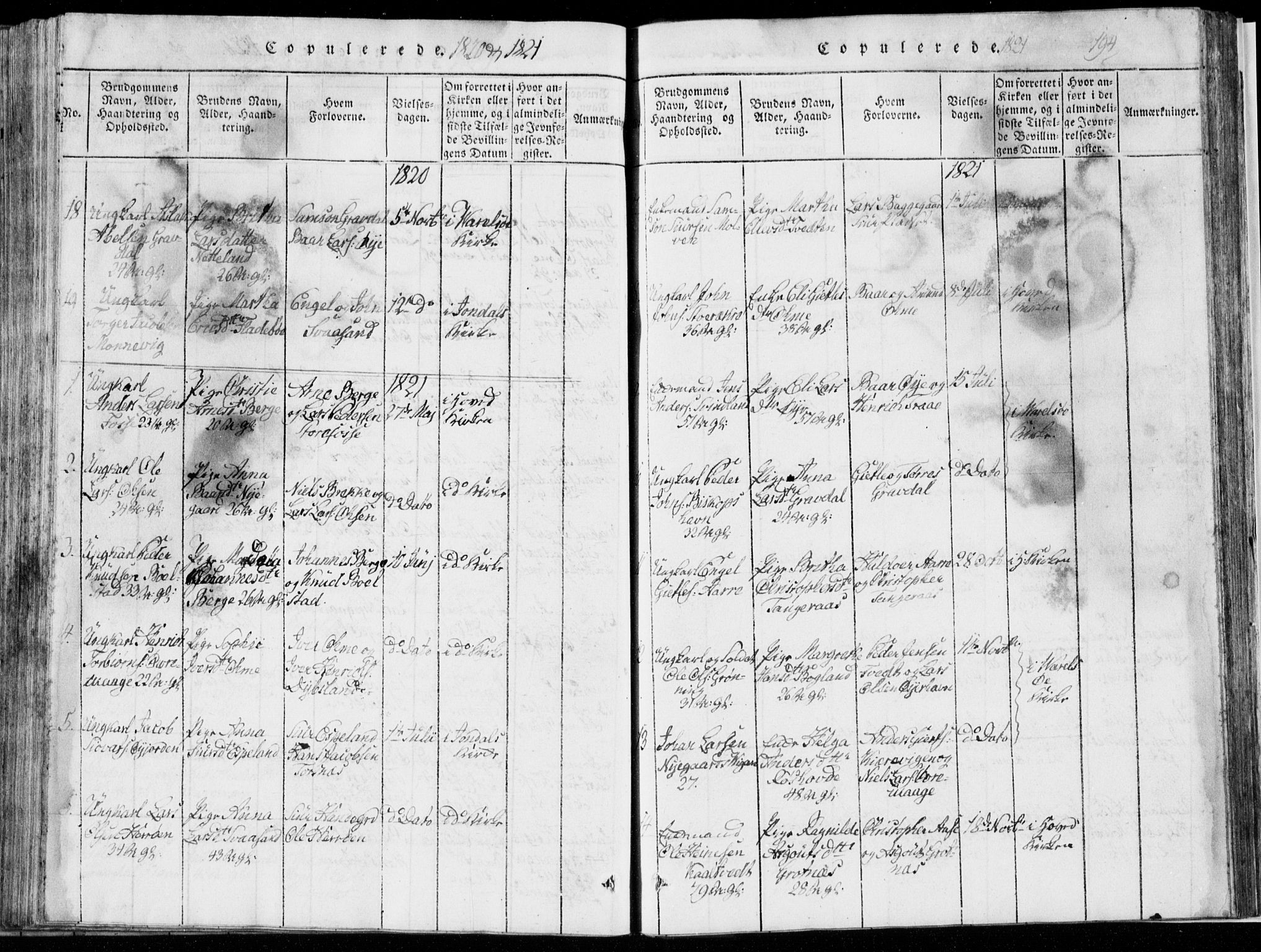 Strandebarm sokneprestembete, AV/SAB-A-78401/H/Hab: Klokkerbok nr. A  1, 1816-1826, s. 194