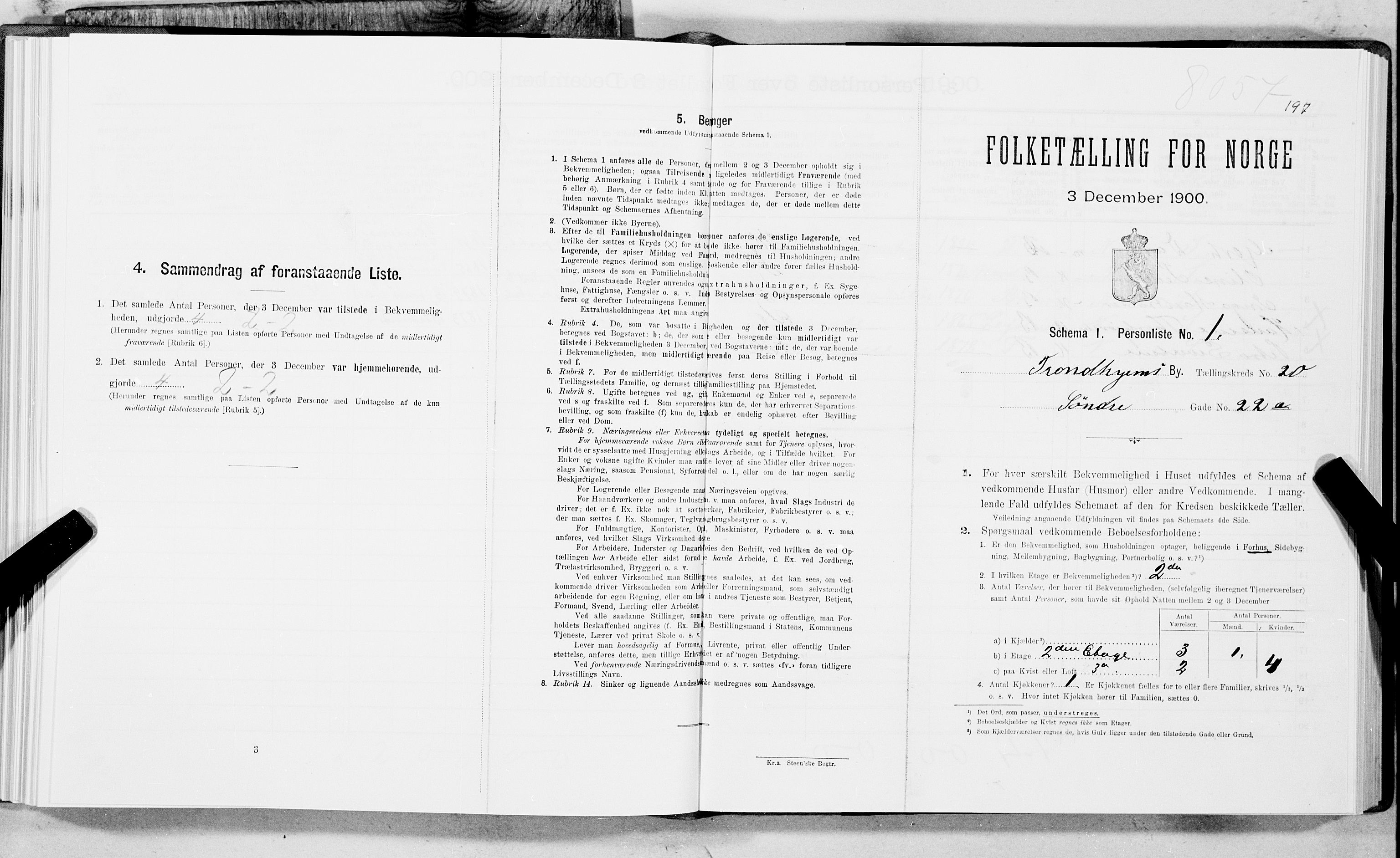 SAT, Folketelling 1900 for 1601 Trondheim kjøpstad, 1900, s. 3261