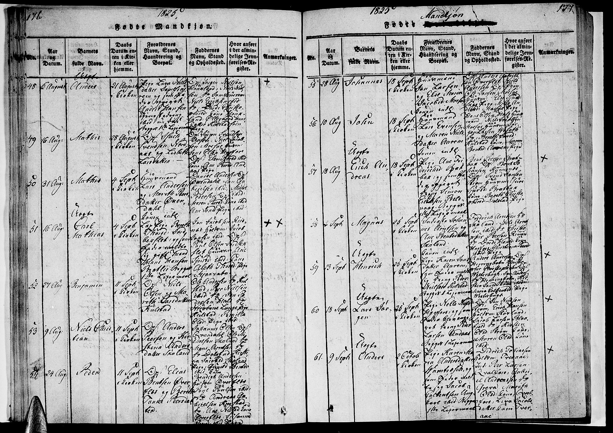 Ministerialprotokoller, klokkerbøker og fødselsregistre - Nordland, AV/SAT-A-1459/820/L0288: Ministerialbok nr. 820A09, 1820-1825, s. 176-177