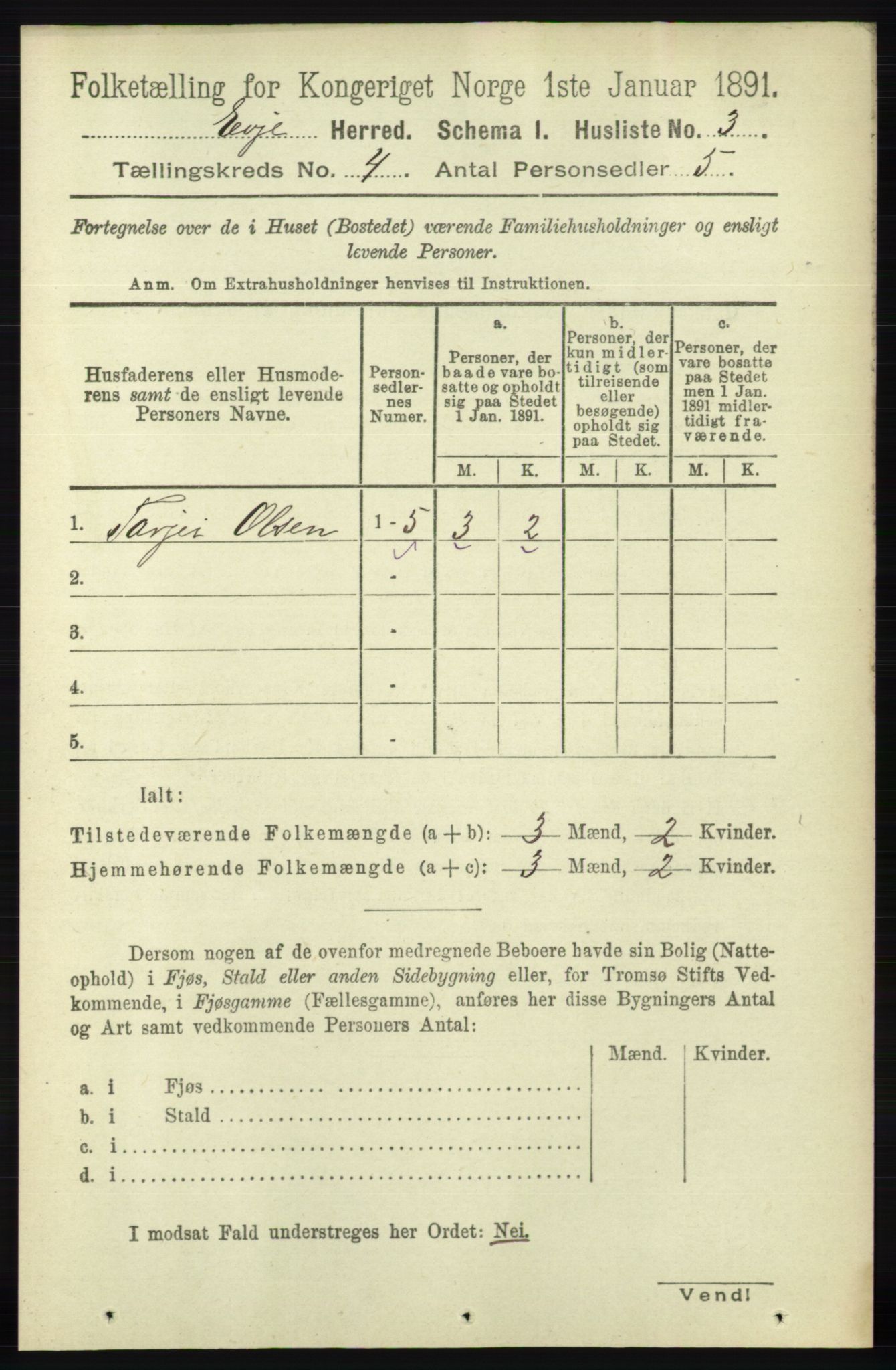 RA, Folketelling 1891 for 0937 Evje herred, 1891, s. 927