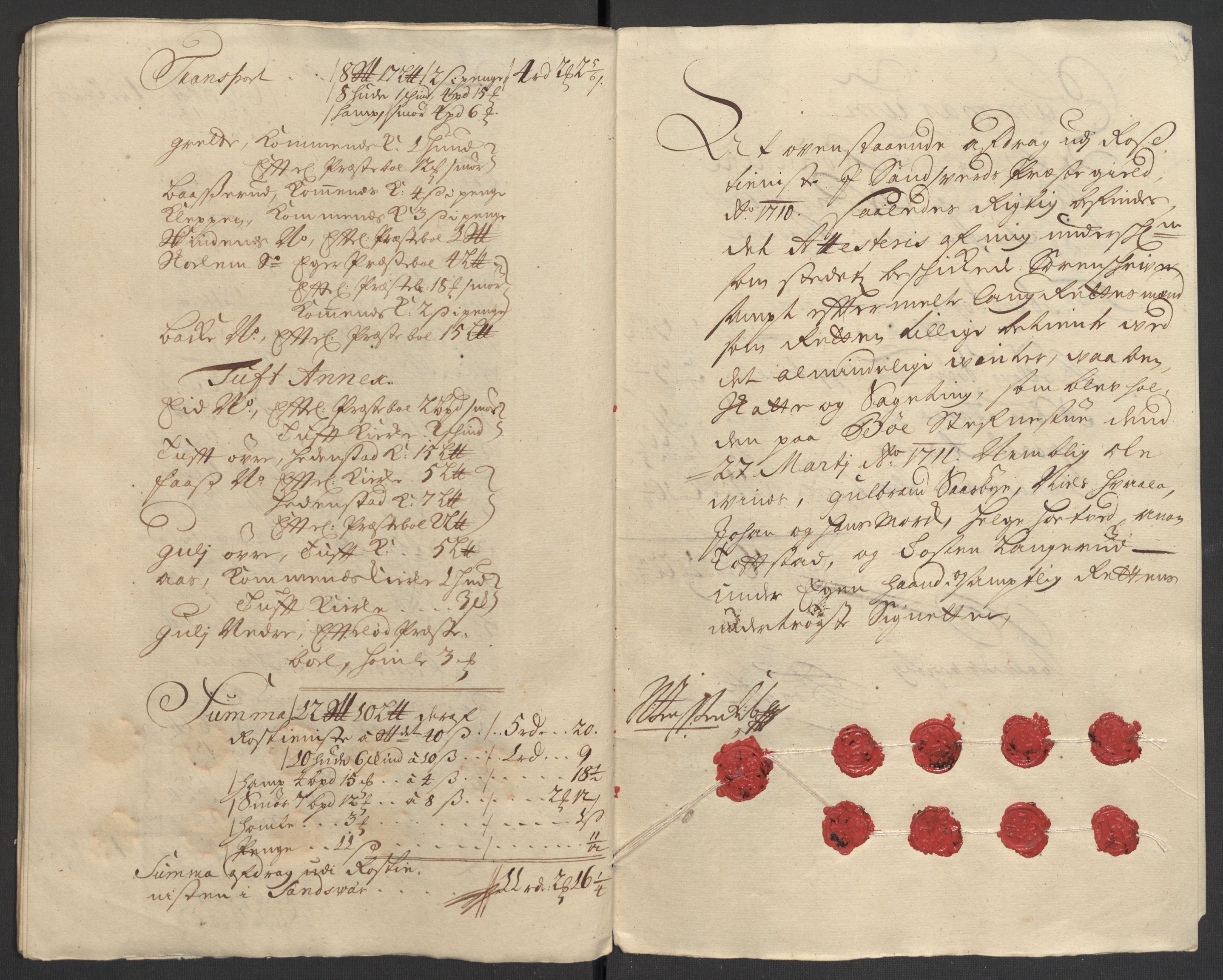 Rentekammeret inntil 1814, Reviderte regnskaper, Fogderegnskap, AV/RA-EA-4092/R24/L1585: Fogderegnskap Numedal og Sandsvær, 1709-1710, s. 267