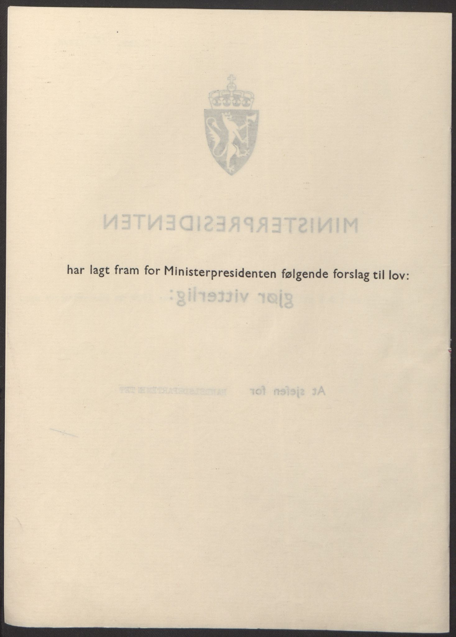 NS-administrasjonen 1940-1945 (Statsrådsekretariatet, de kommisariske statsråder mm), RA/S-4279/D/Db/L0098: Lover II, 1942, s. 152