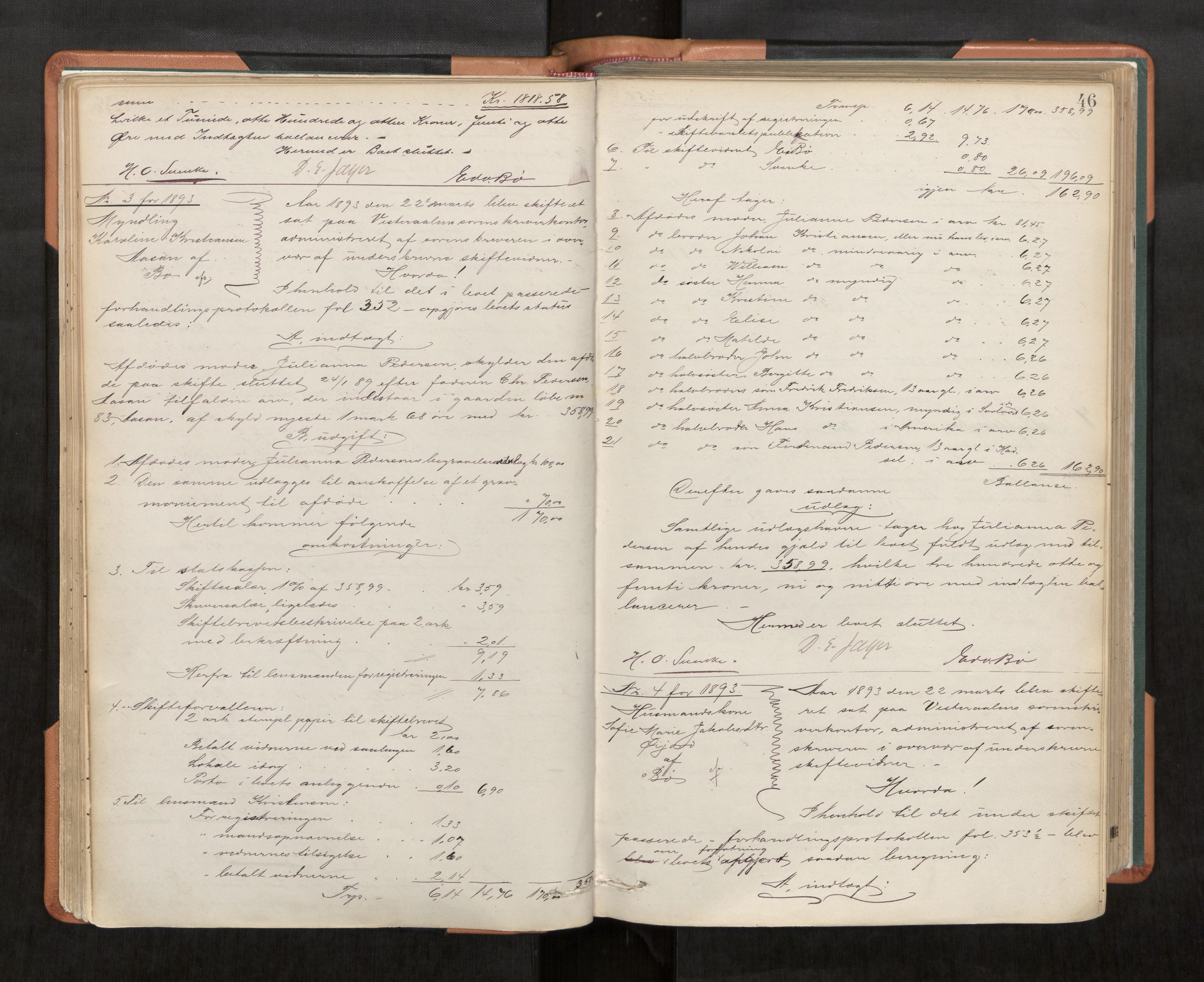 Vesterålen sorenskriveri, AV/SAT-A-4180/1/3/3A/L0022: Skifteslutningsprotokoll, 1890-1905, s. 46