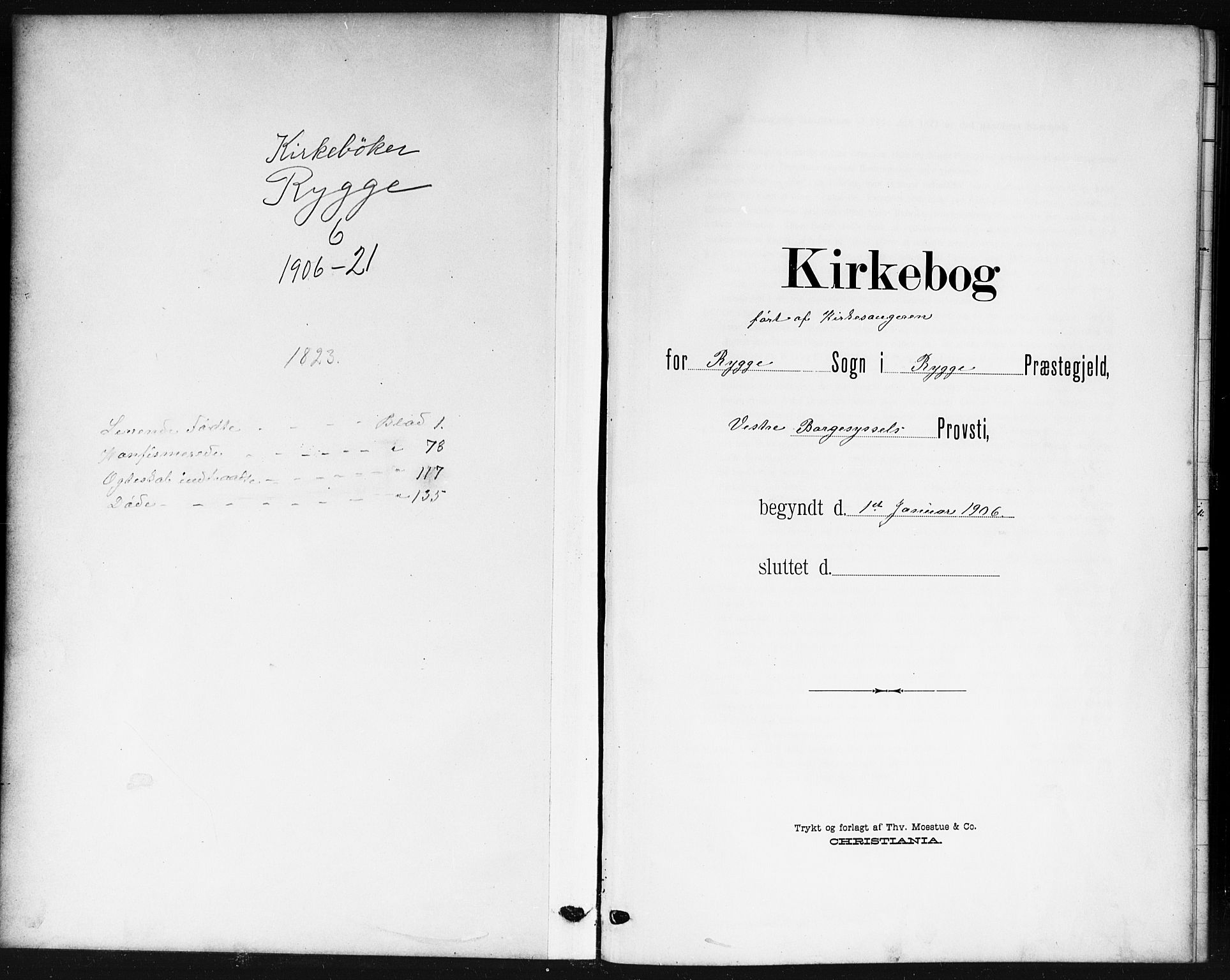 Rygge prestekontor Kirkebøker, AV/SAO-A-10084b/G/Ga/L0003: Klokkerbok nr. 3, 1906-1921