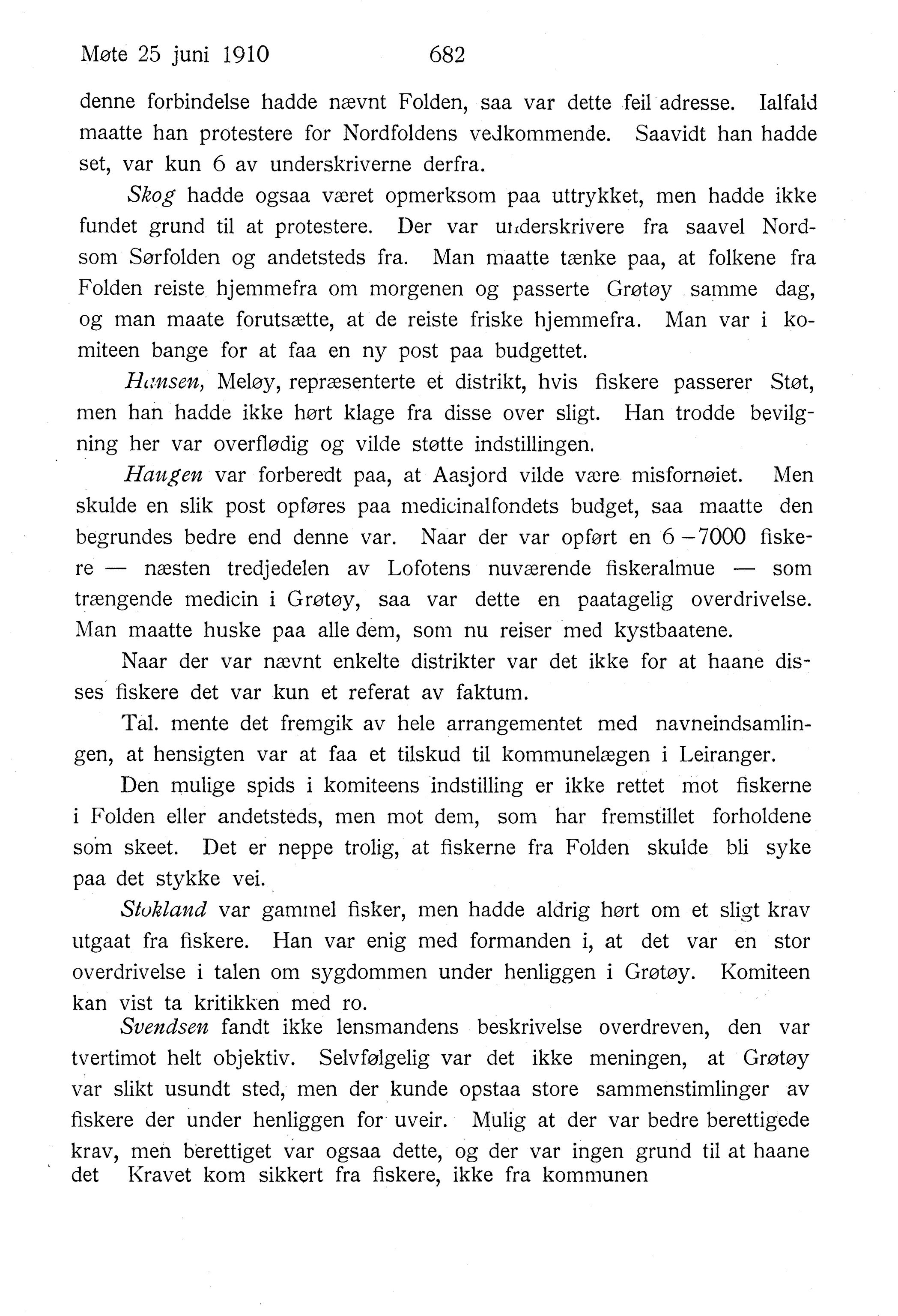 Nordland Fylkeskommune. Fylkestinget, AIN/NFK-17/176/A/Ac/L0033: Fylkestingsforhandlinger 1910, 1910