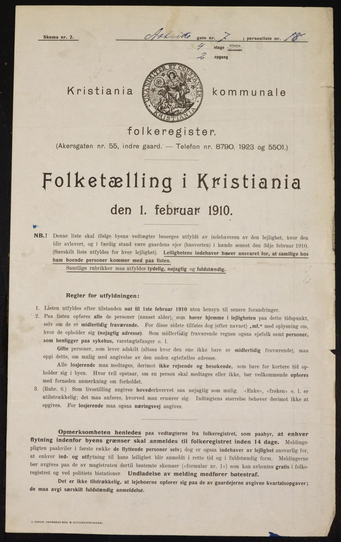 OBA, Kommunal folketelling 1.2.1910 for Kristiania, 1910, s. 2428