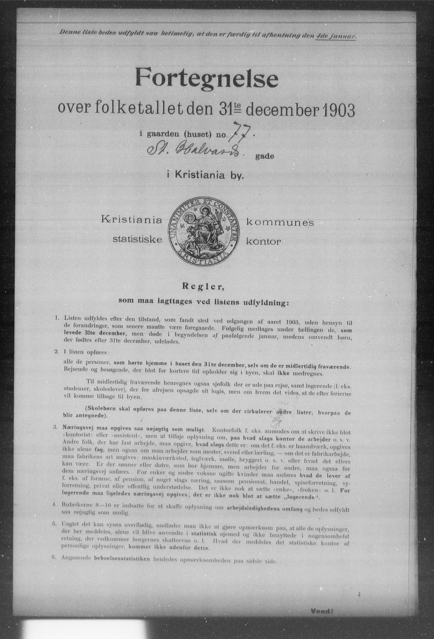 OBA, Kommunal folketelling 31.12.1903 for Kristiania kjøpstad, 1903, s. 19380