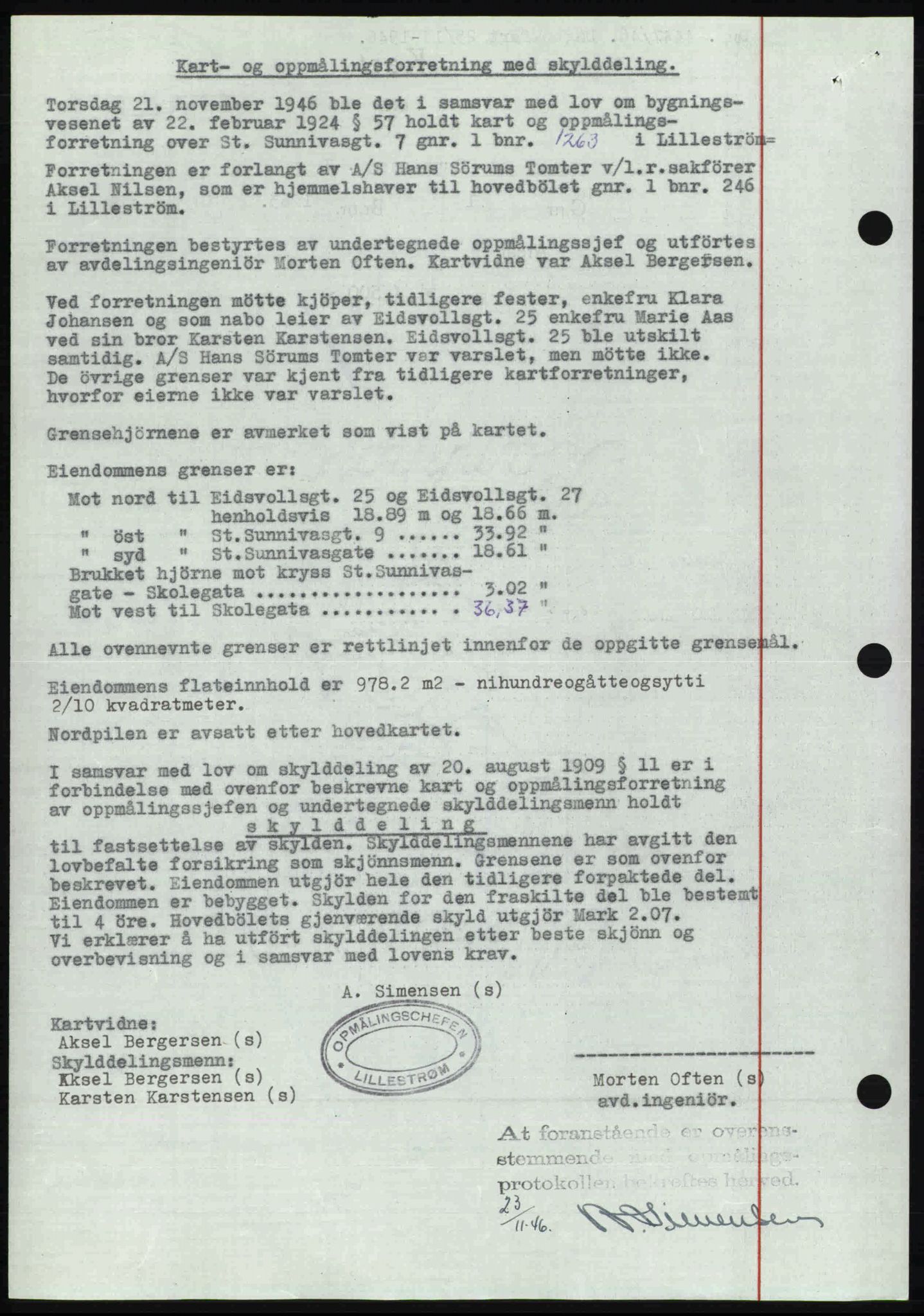 Nedre Romerike sorenskriveri, AV/SAO-A-10469/G/Gb/Gbd/L0017: Pantebok nr. 17, 1946-1946, Dagboknr: 4447/1946