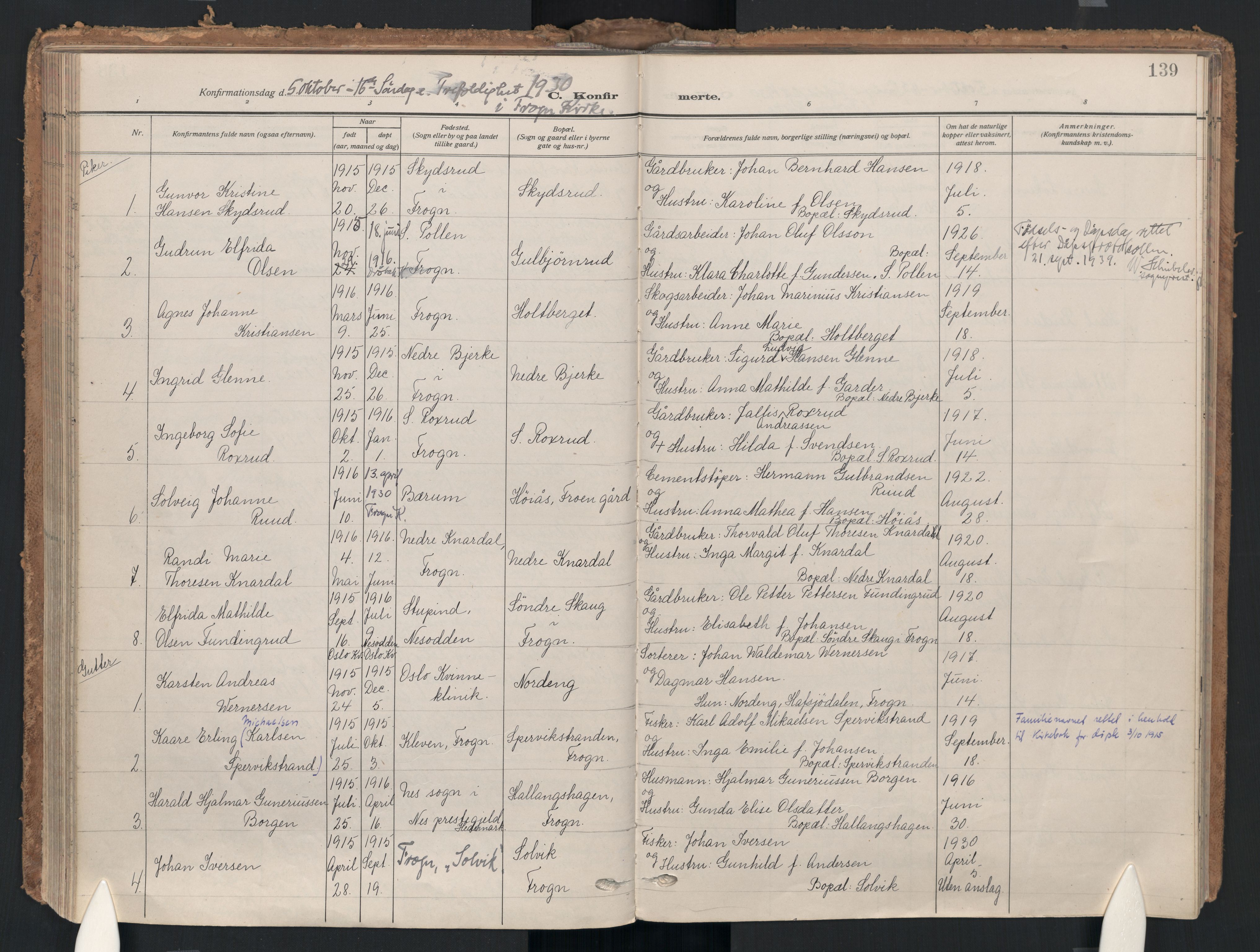Drøbak prestekontor Kirkebøker, AV/SAO-A-10142a/F/Fc/L0004: Ministerialbok nr. III 4, 1919-1935, s. 139