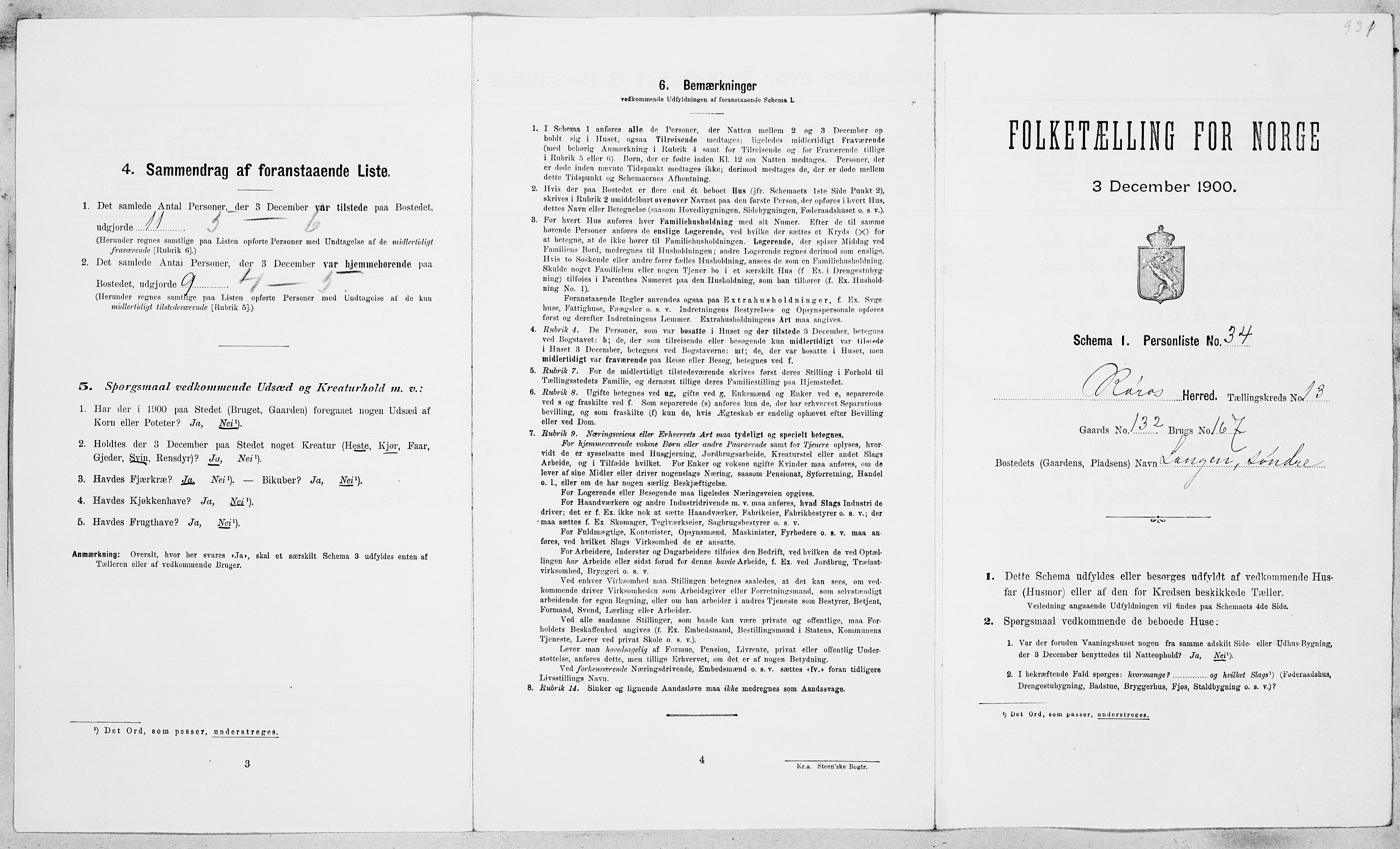 SAT, Folketelling 1900 for 1640 Røros herred, 1900, s. 1448