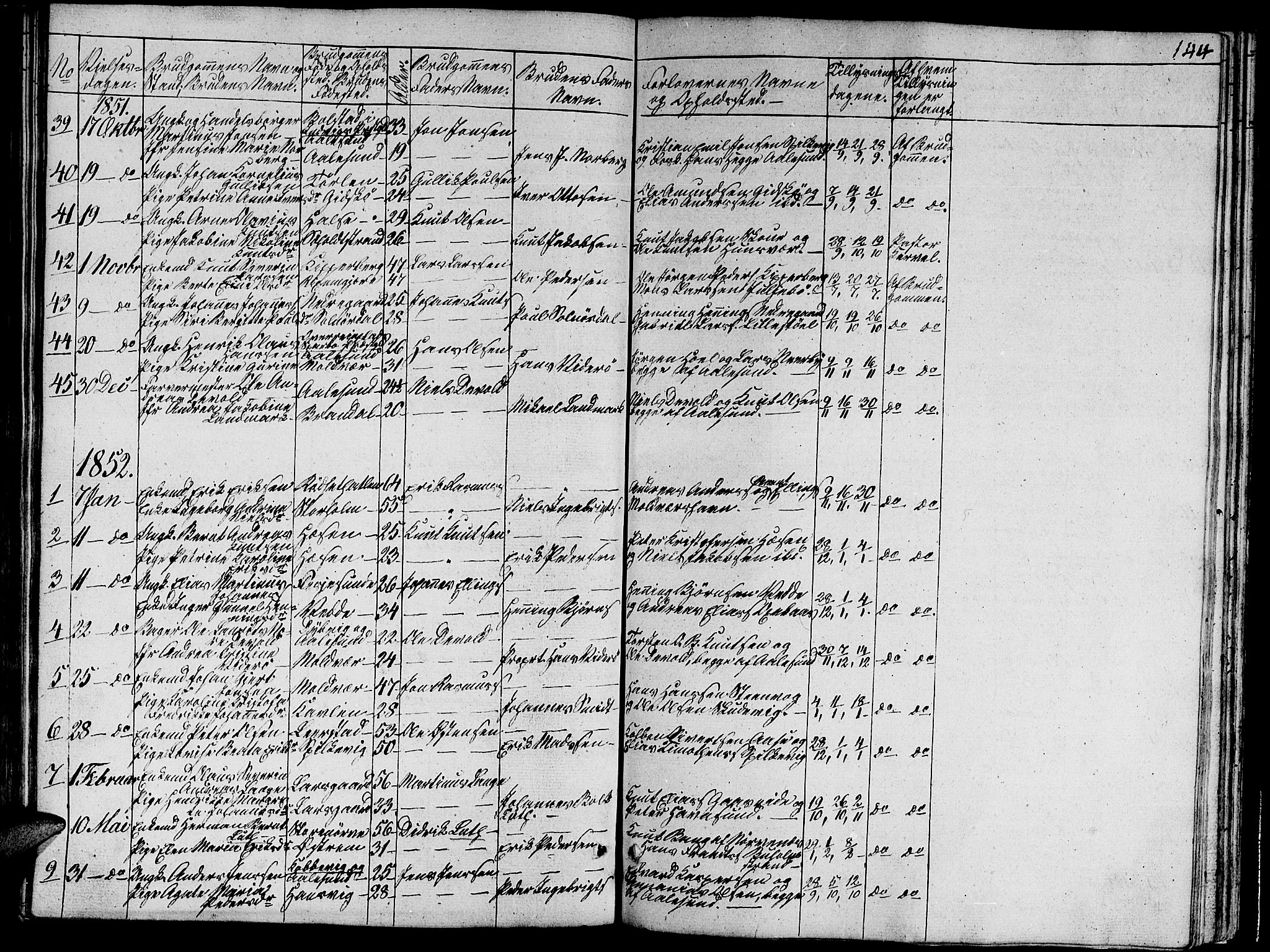 Ministerialprotokoller, klokkerbøker og fødselsregistre - Møre og Romsdal, SAT/A-1454/528/L0426: Klokkerbok nr. 528C07, 1844-1854, s. 144