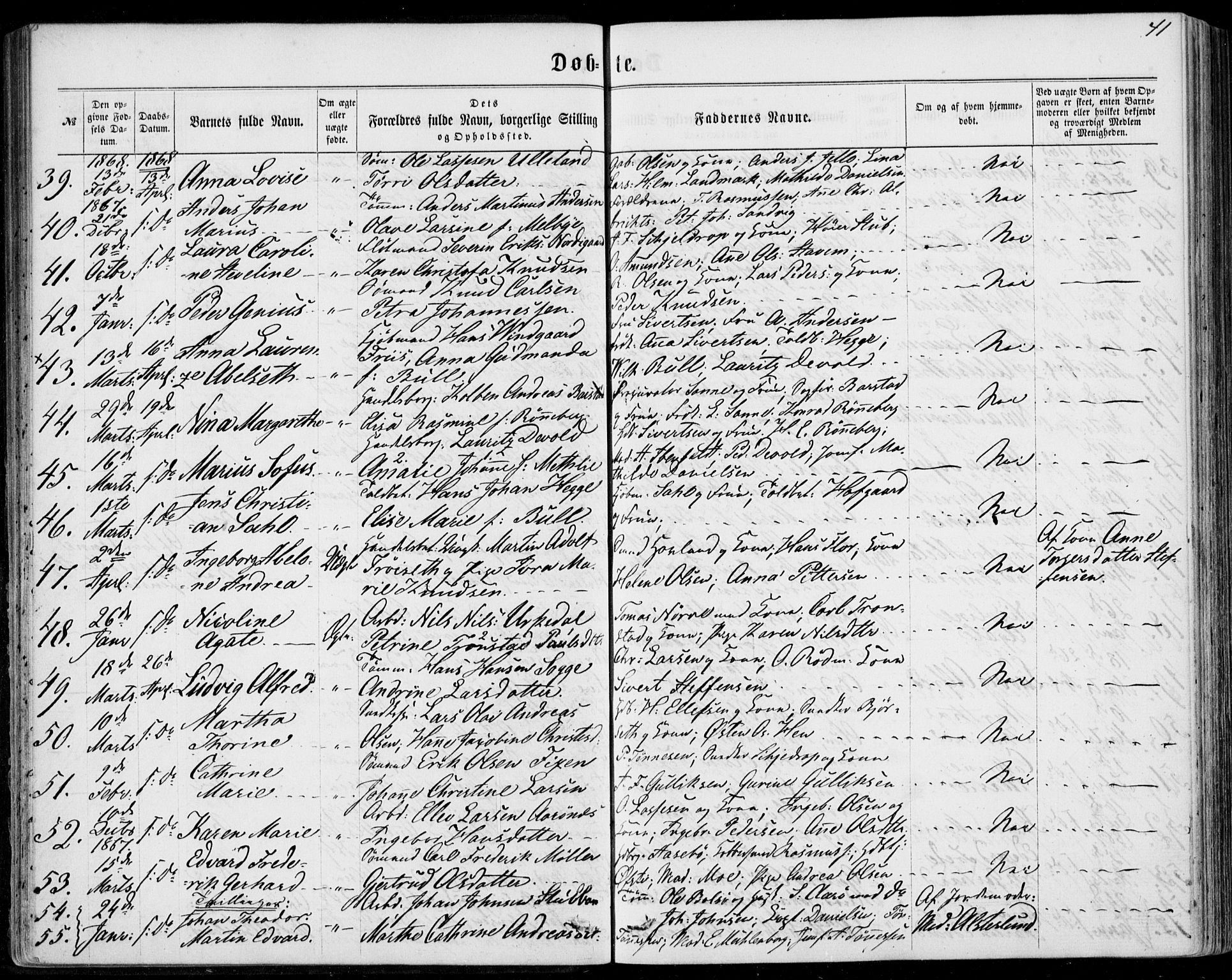 Ministerialprotokoller, klokkerbøker og fødselsregistre - Møre og Romsdal, AV/SAT-A-1454/529/L0452: Ministerialbok nr. 529A02, 1864-1871, s. 41
