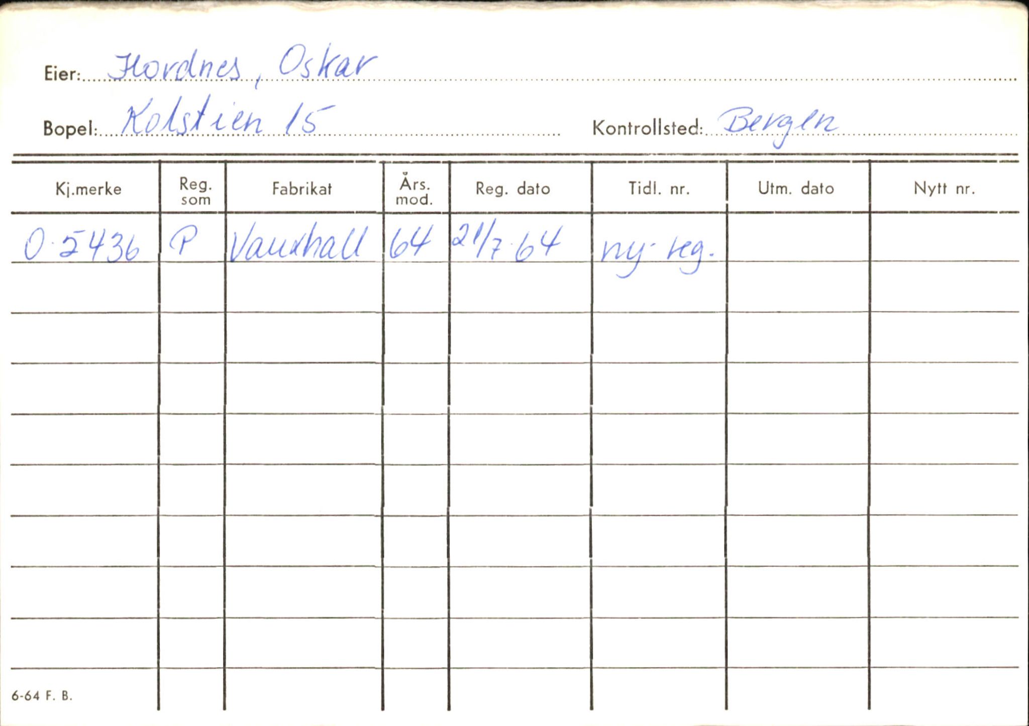 Statens vegvesen, Hordaland vegkontor, AV/SAB-A-5201/2/Hb/L0015: O-eierkort H-I, 1920-1971, s. 18