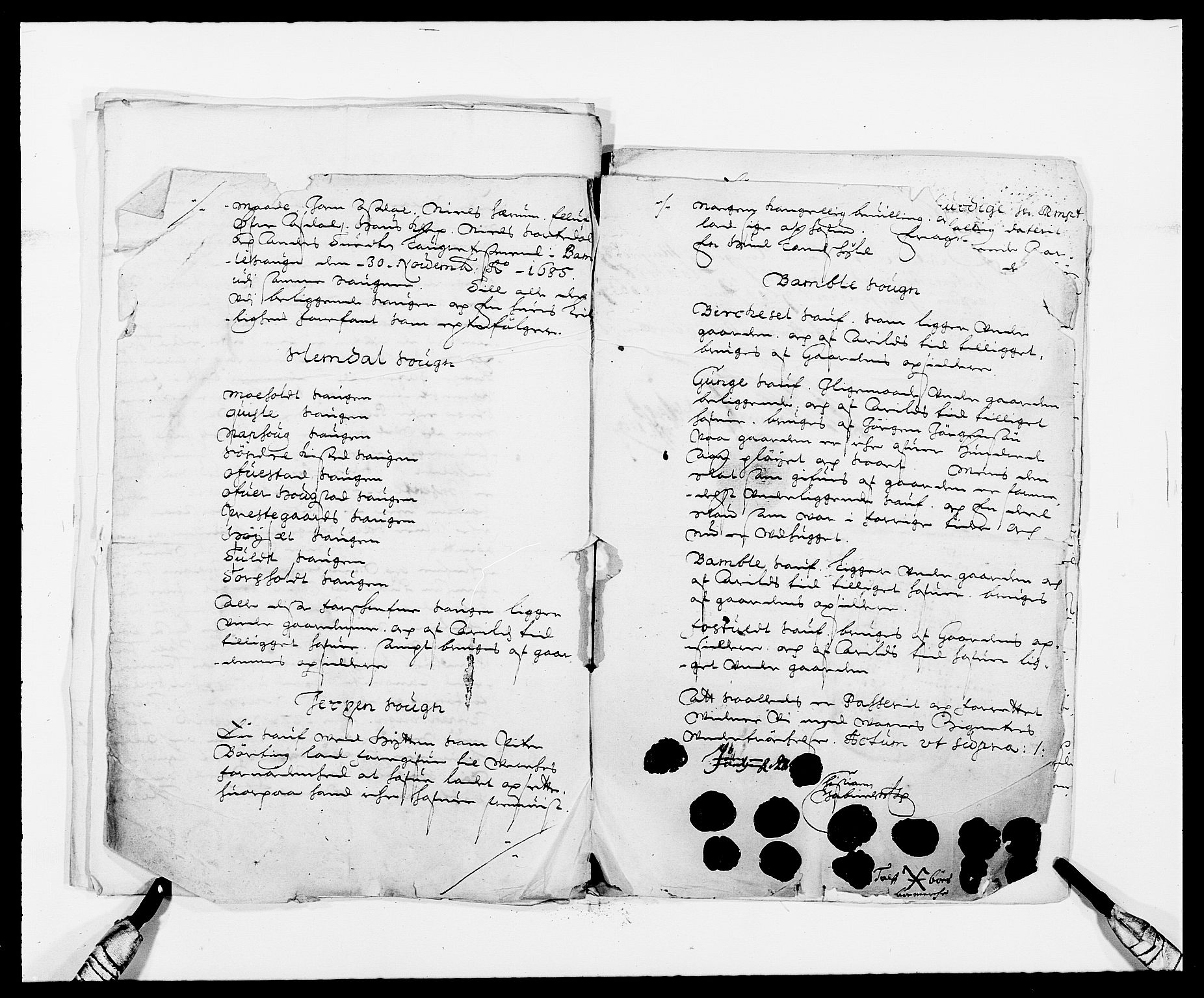 Rentekammeret inntil 1814, Reviderte regnskaper, Fogderegnskap, AV/RA-EA-4092/R34/L2048: Fogderegnskap Bamble, 1685-1687, s. 192