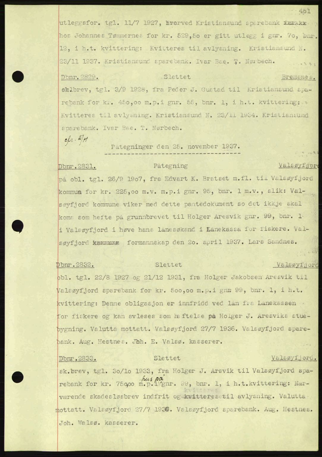 Nordmøre sorenskriveri, SAT/A-4132/1/2/2Ca: Pantebok nr. C80, 1936-1939, Dagboknr: 2829/1937