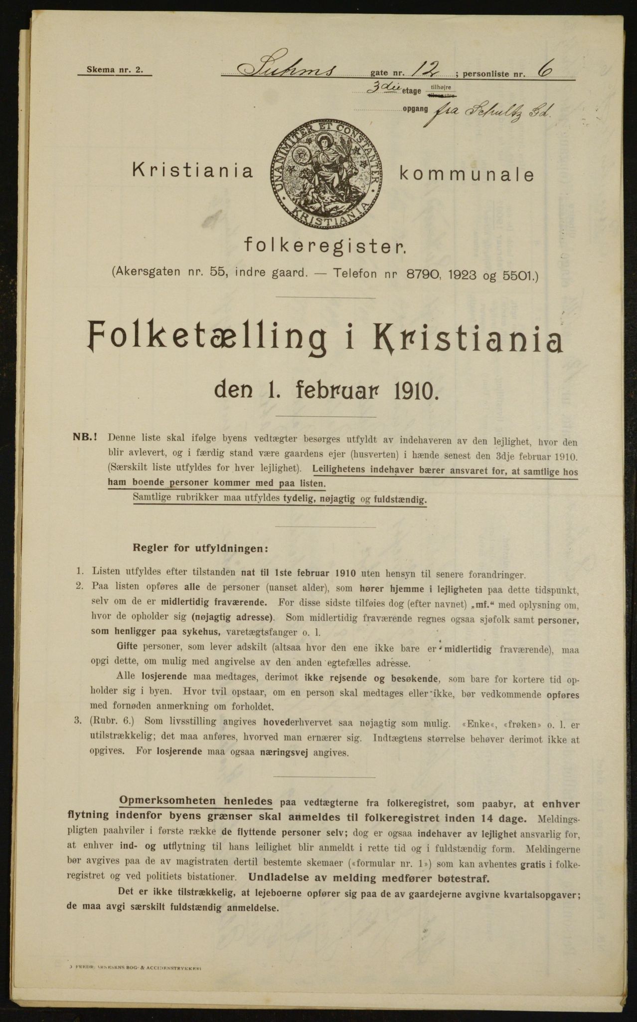 OBA, Kommunal folketelling 1.2.1910 for Kristiania, 1910, s. 99272