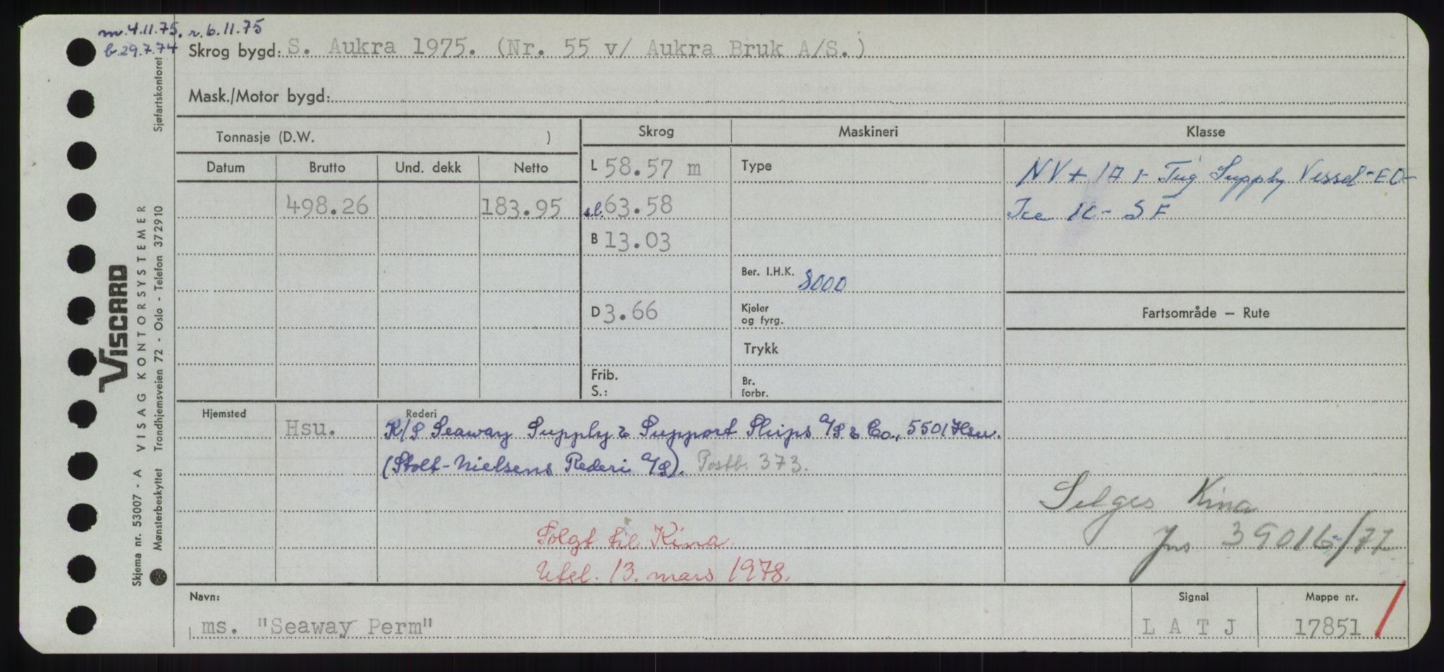 Sjøfartsdirektoratet med forløpere, Skipsmålingen, RA/S-1627/H/Hd/L0032: Fartøy, San-Seve, s. 395