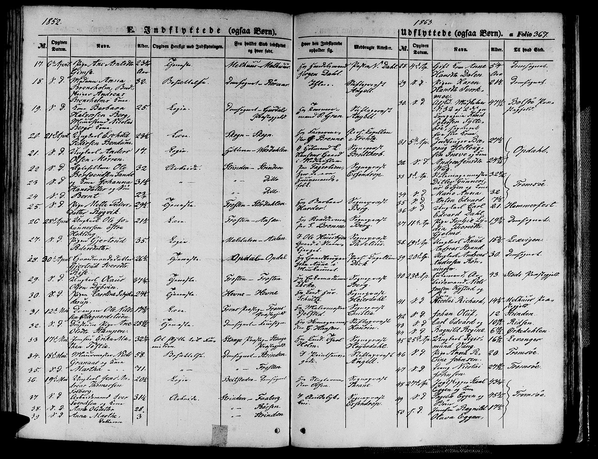 Ministerialprotokoller, klokkerbøker og fødselsregistre - Sør-Trøndelag, AV/SAT-A-1456/602/L0137: Klokkerbok nr. 602C05, 1846-1856, s. 367