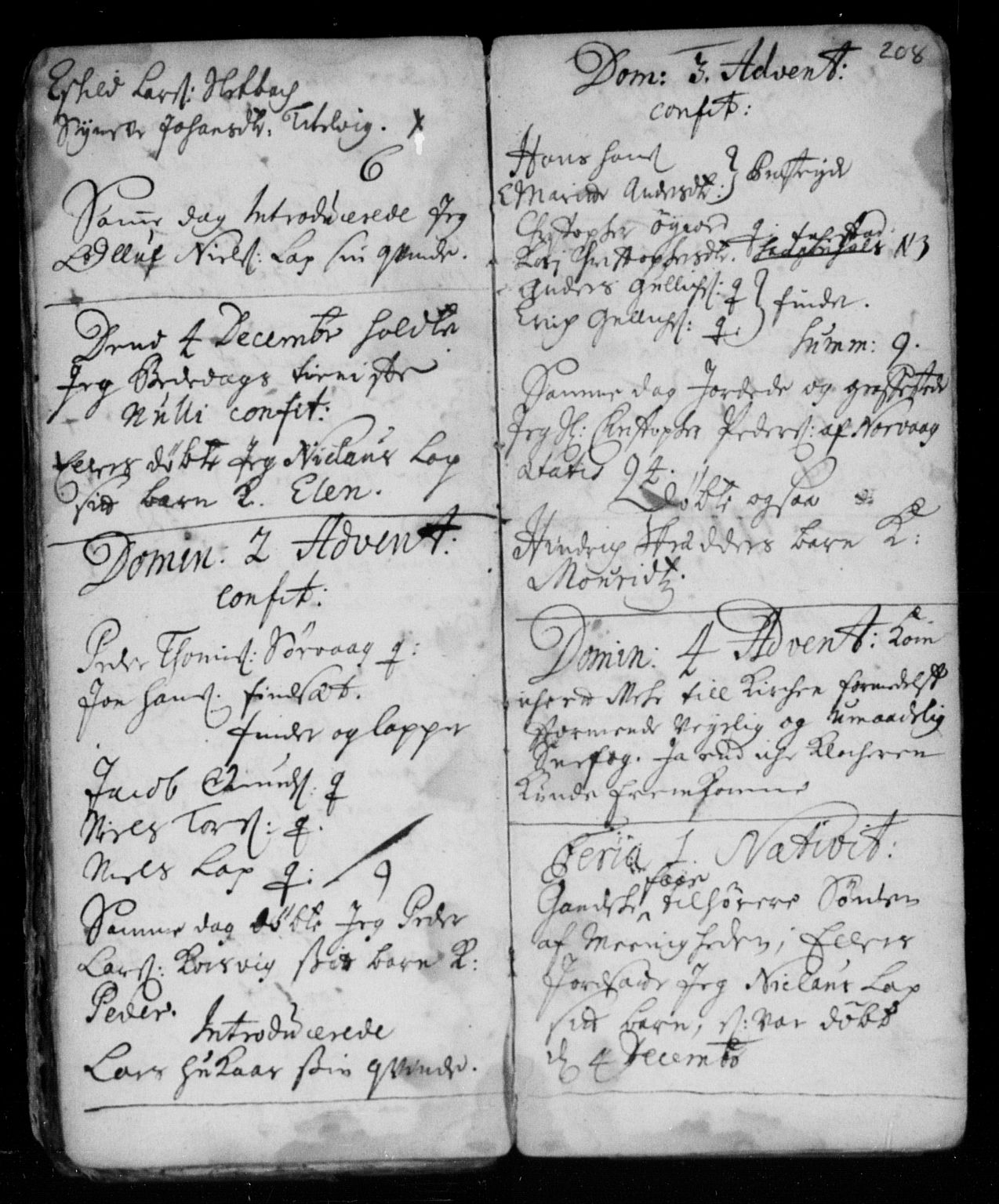 Ministerialprotokoller, klokkerbøker og fødselsregistre - Nordland, AV/SAT-A-1459/859/L0840: Ministerialbok nr. 859A00, 1708-1738, s. 208