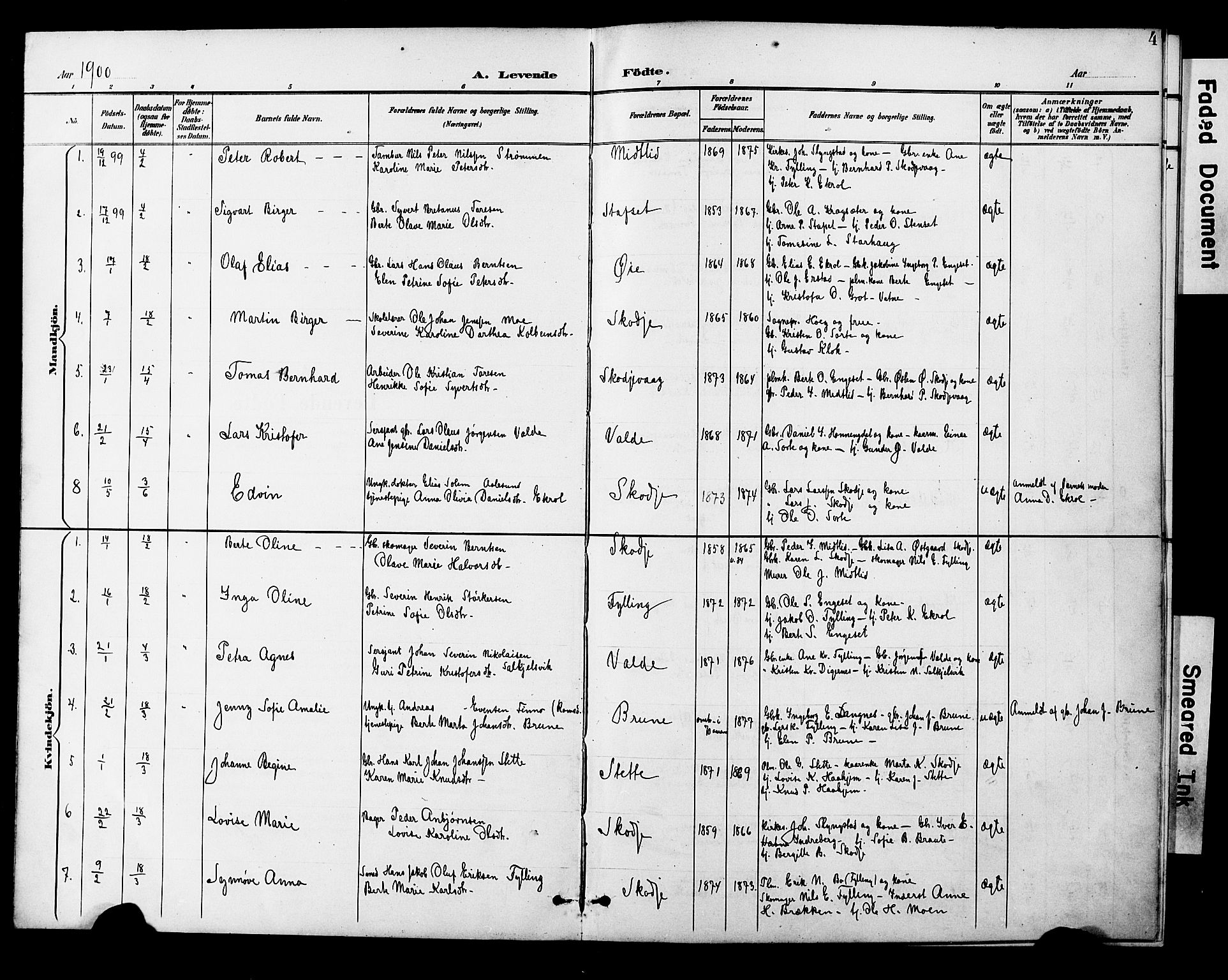 Ministerialprotokoller, klokkerbøker og fødselsregistre - Møre og Romsdal, AV/SAT-A-1454/524/L0366: Klokkerbok nr. 524C07, 1900-1931, s. 4