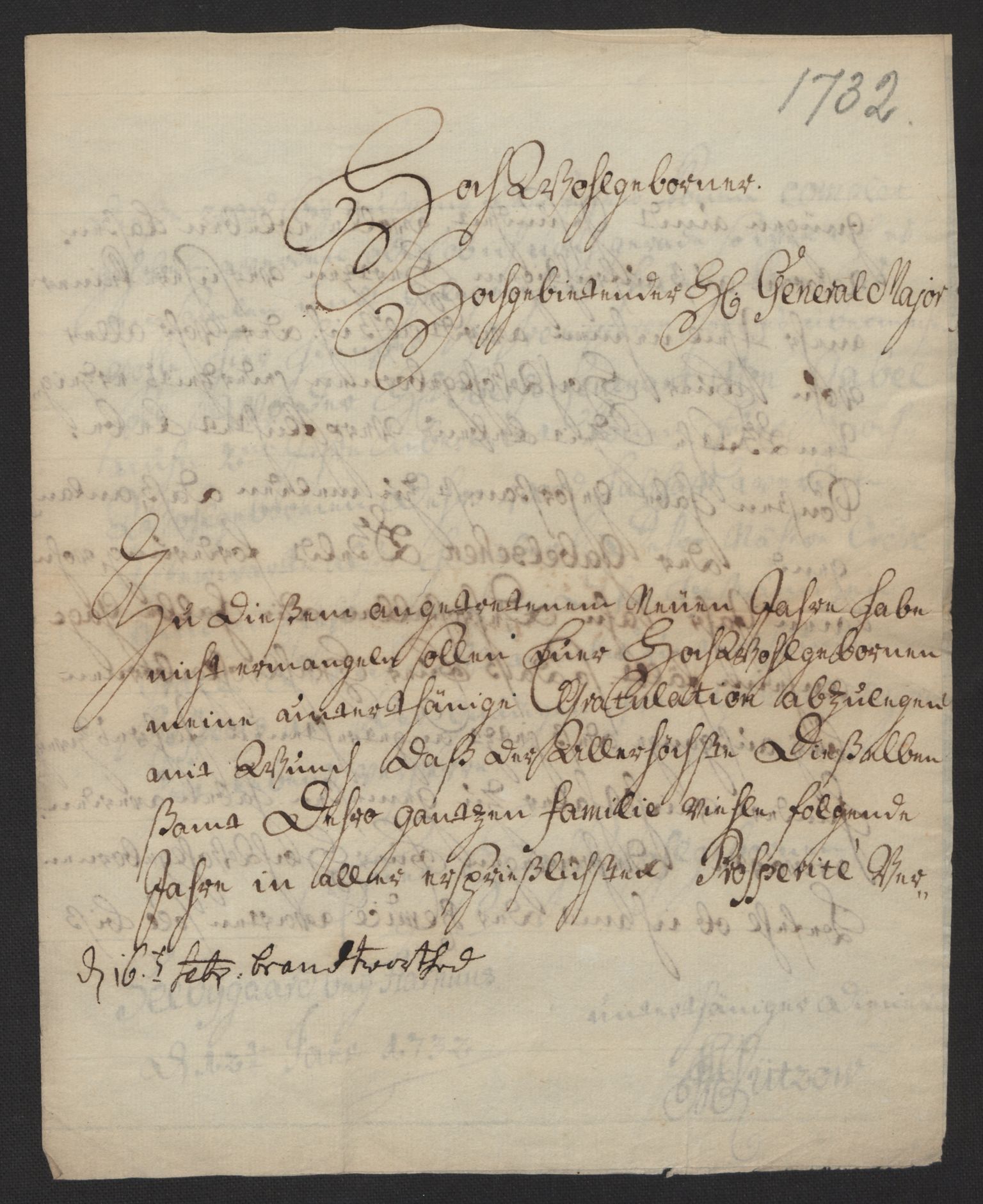 Kommanderende general (KG I) med Det norske krigsdirektorium, AV/RA-EA-5419/D/L0123: Akershus festning: Brev, inventarlister og regnskapssaker, 1730-1734