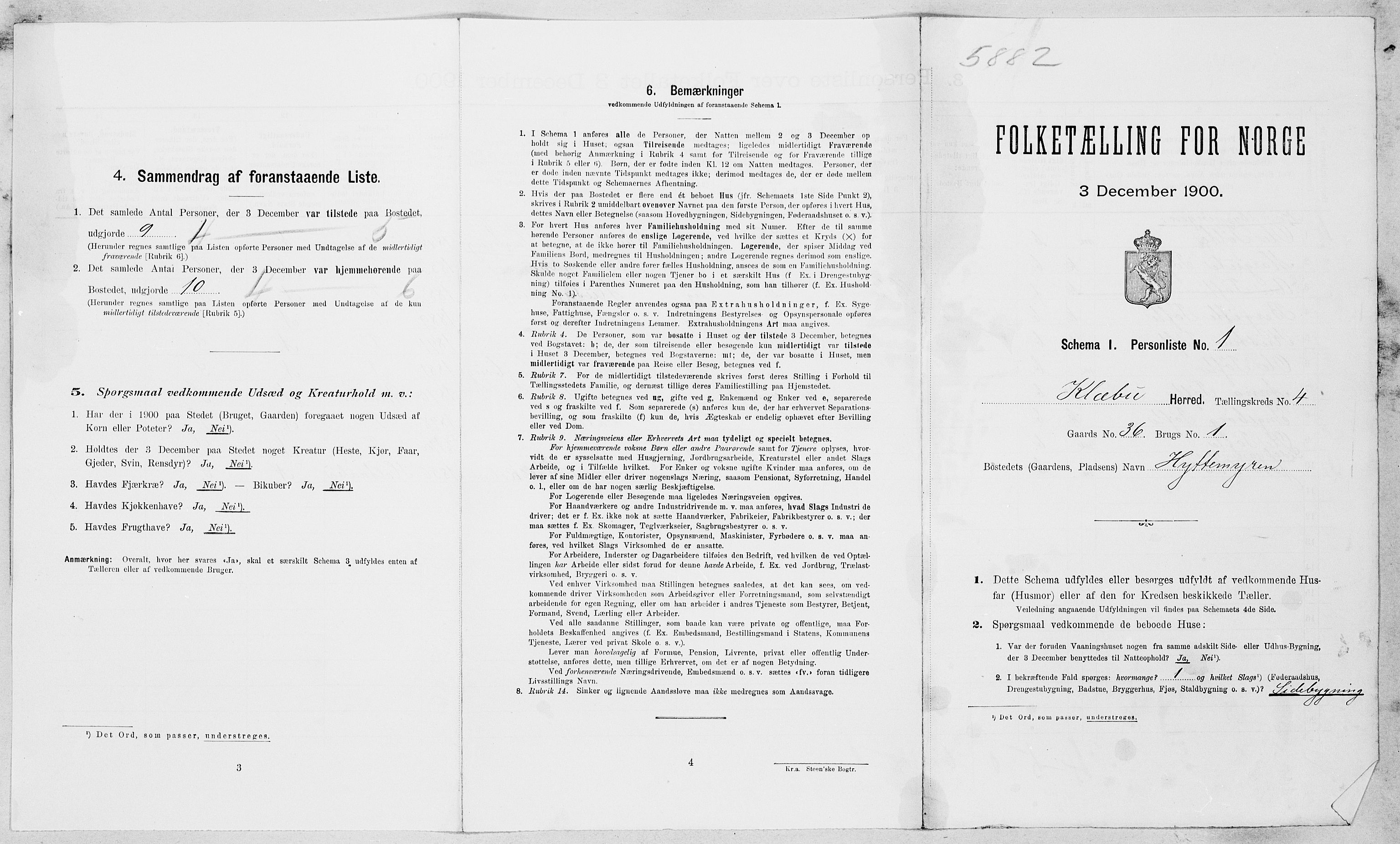 SAT, Folketelling 1900 for 1662 Klæbu herred, 1900, s. 180