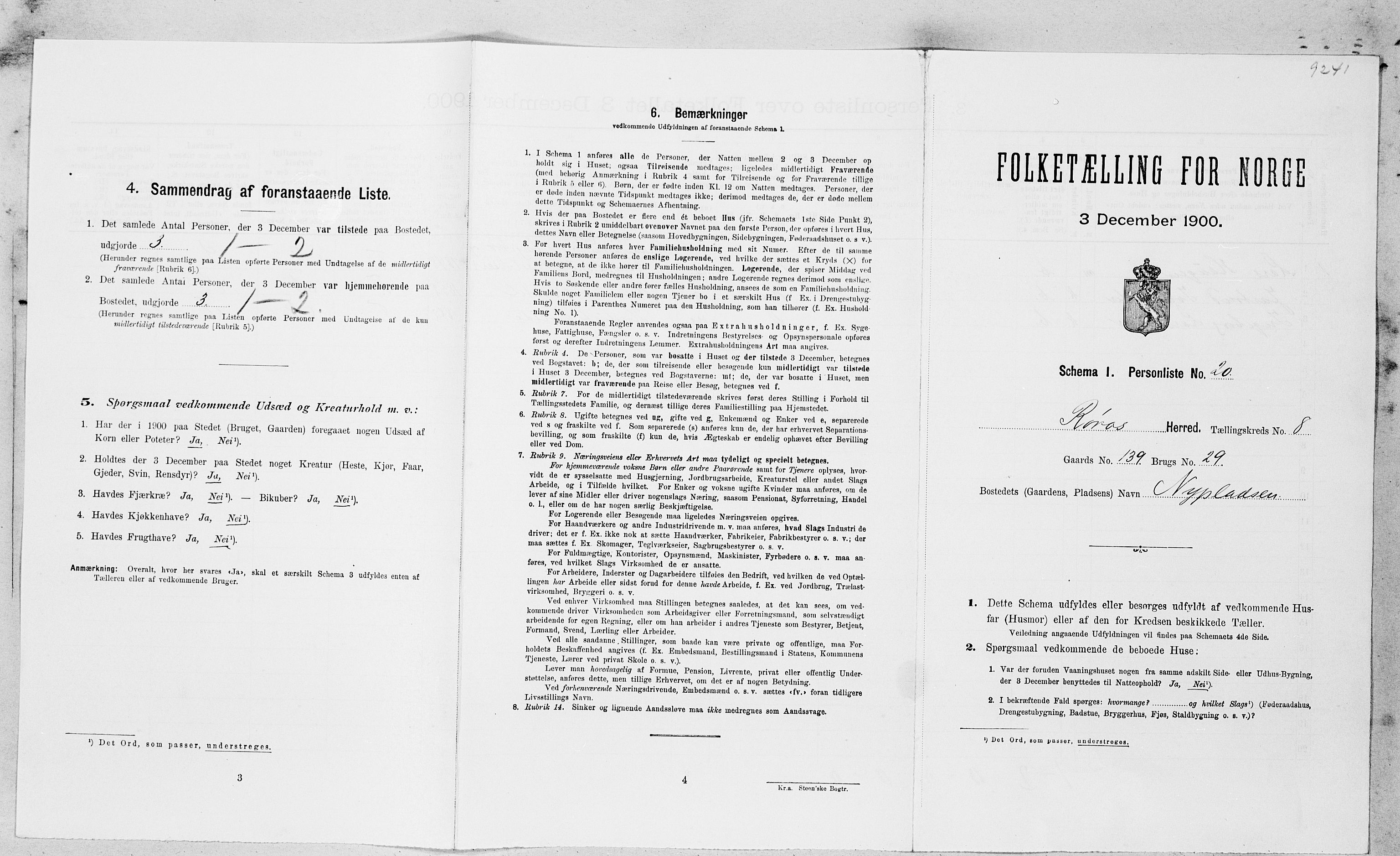 SAT, Folketelling 1900 for 1640 Røros herred, 1900, s. 936